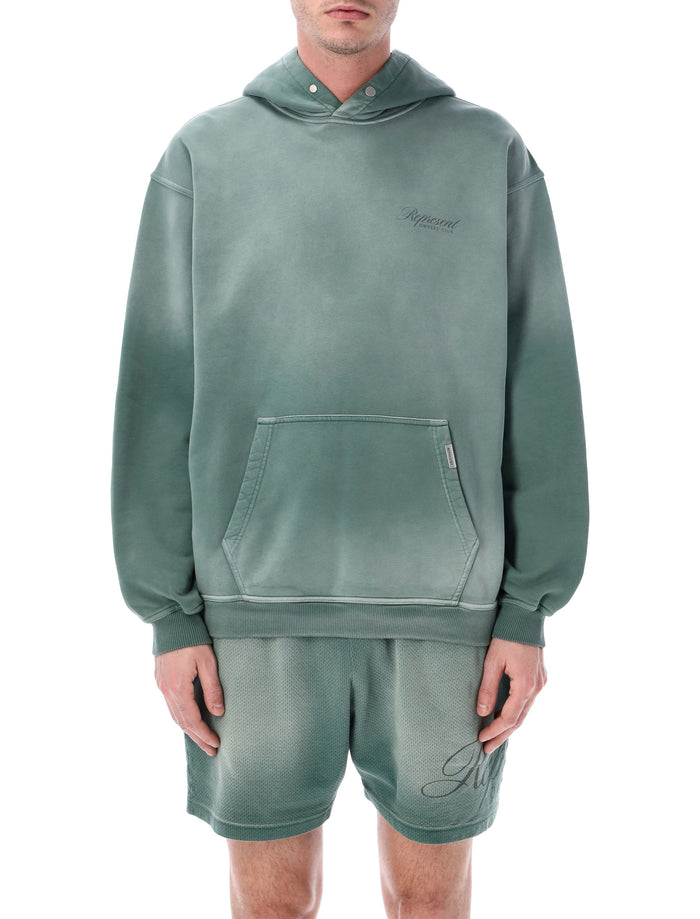 Represent Owners Club script hoodie Vintage Green Cotton Rib Sweatshirt