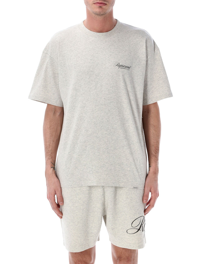 Represent Owners Club Script T-shirt Cream Marl Cotton