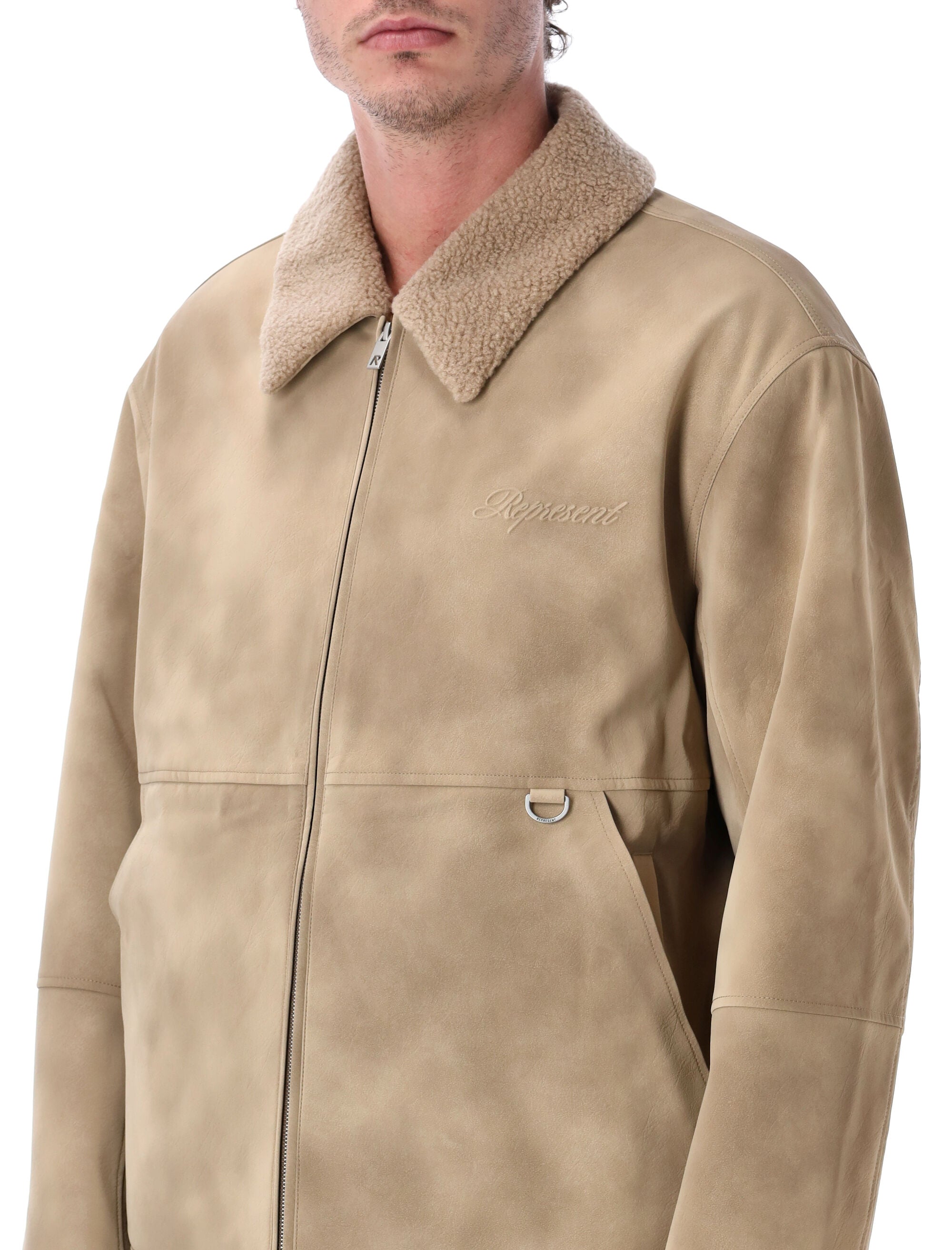 Represent Faux Shearling Jacket Cafe Polyester