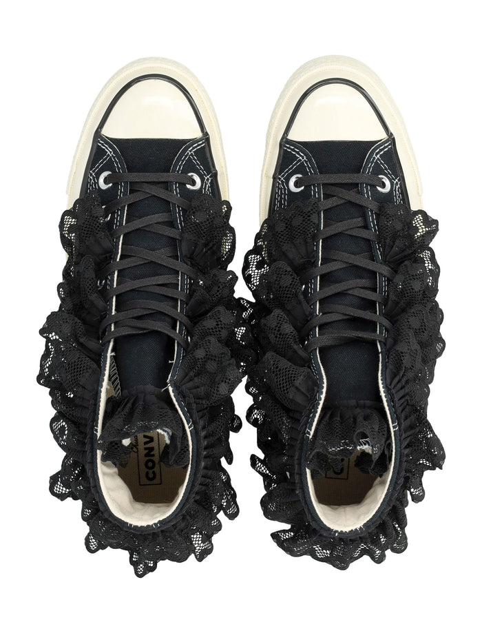 Converse Chuck black 70 3-D flourish womans high tops Cotton Sole Sneaker