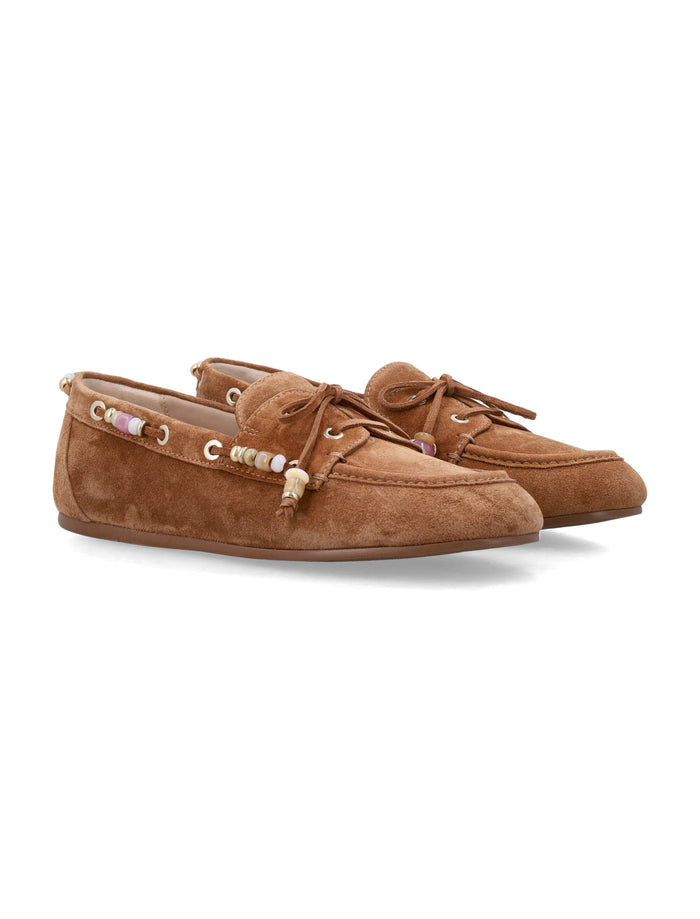 Stuart Weitzman Suede Majorca Loafers Tan Upper