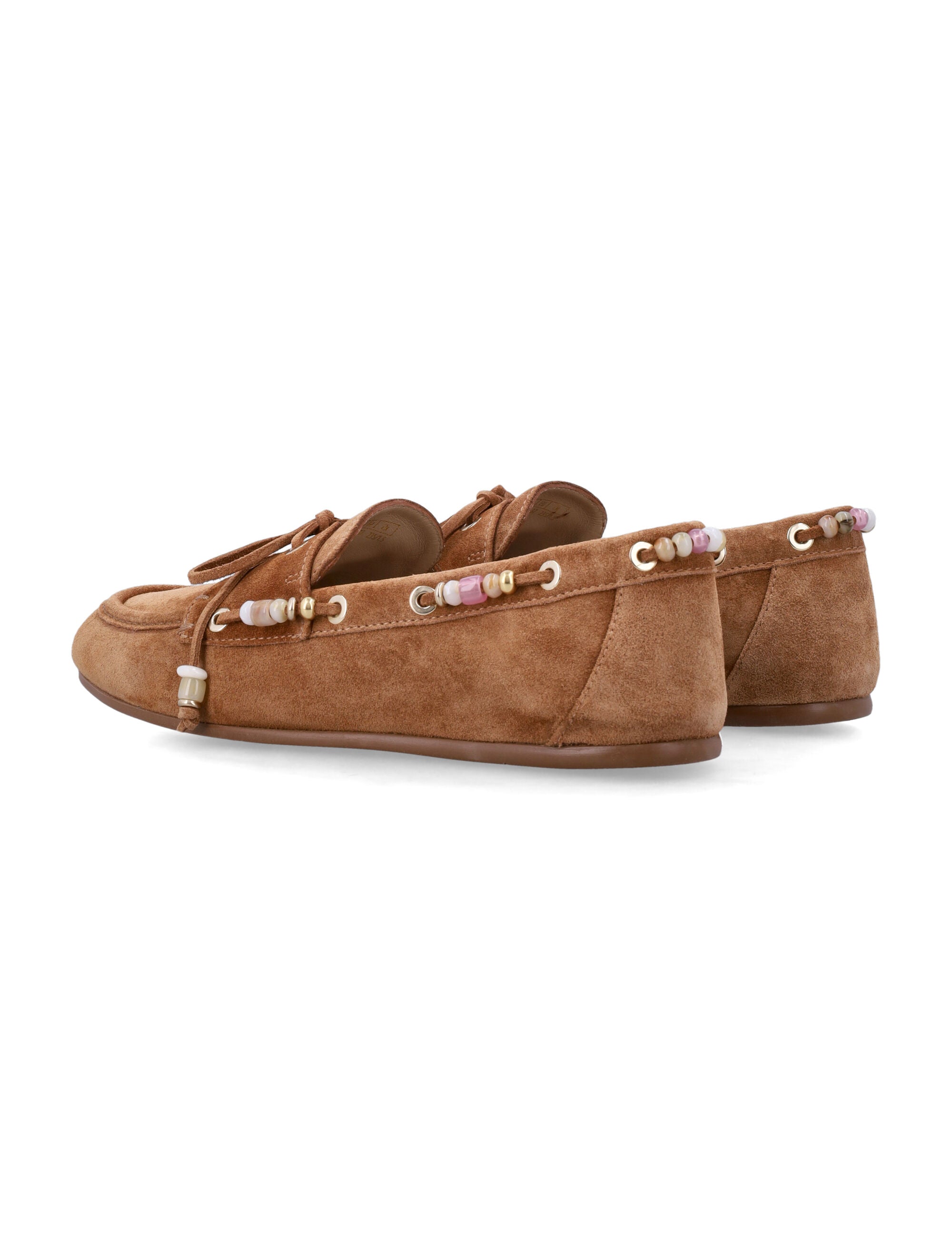 Stuart Weitzman Suede Majorca Loafers Tan Upper
