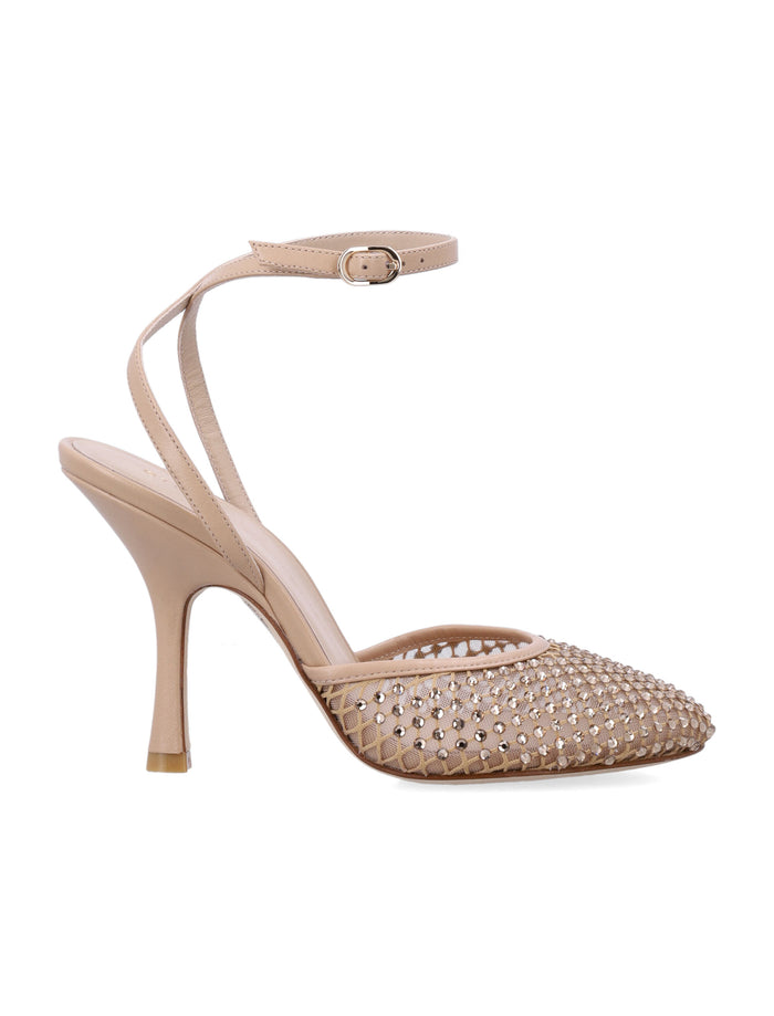 Stuart Weitzman Bareitall Shine Pumps Adobe Rose Upper Sandal
