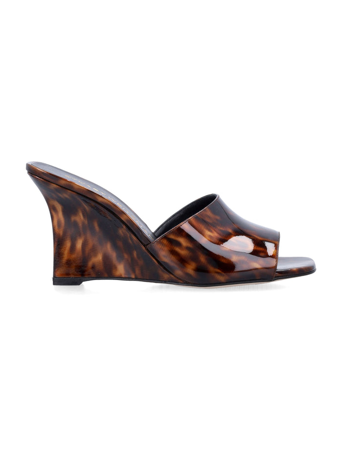 Stuart Weitzman Tortoiseshell Vinnie Wedge Mule Turtle Upper Sandal