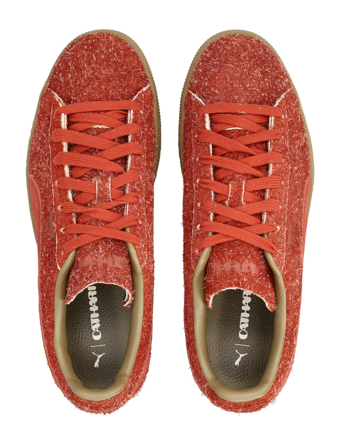 PUMA x Daniëlle Cathari fuzzy leather sneakers Mars Red Upper