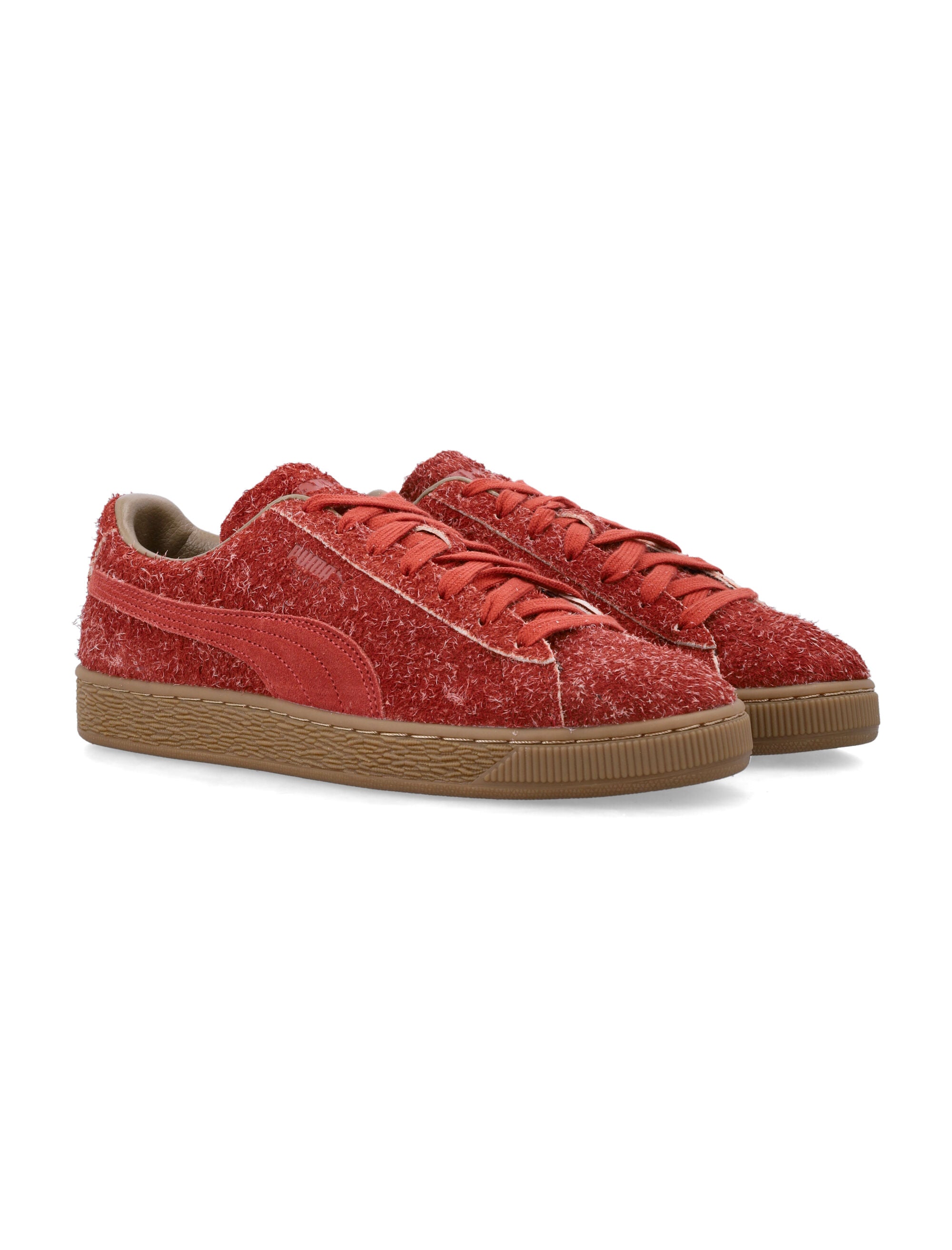 PUMA x Daniëlle Cathari fuzzy leather sneakers Mars Red Upper