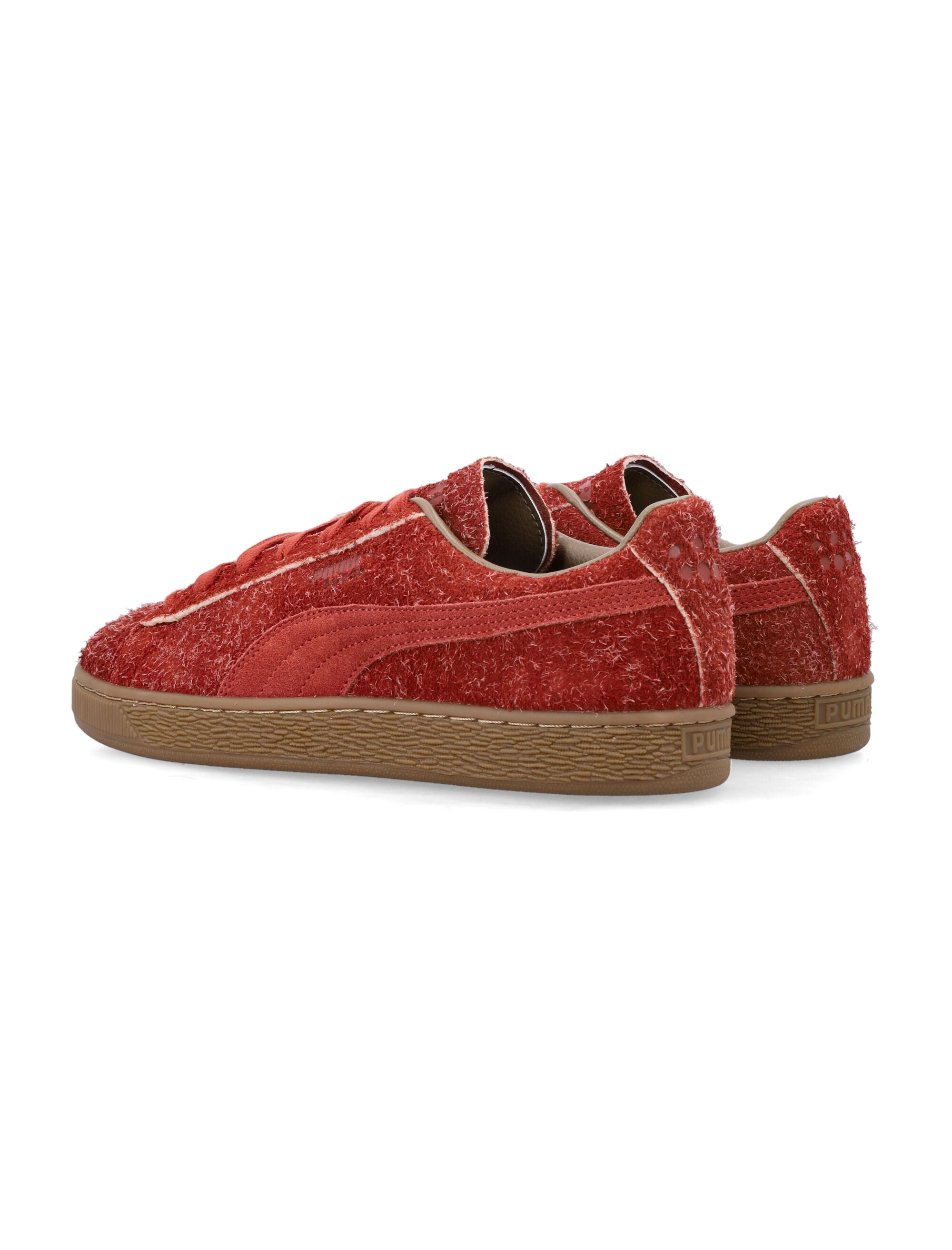 PUMA x Daniëlle Cathari fuzzy leather sneakers Mars Red Upper