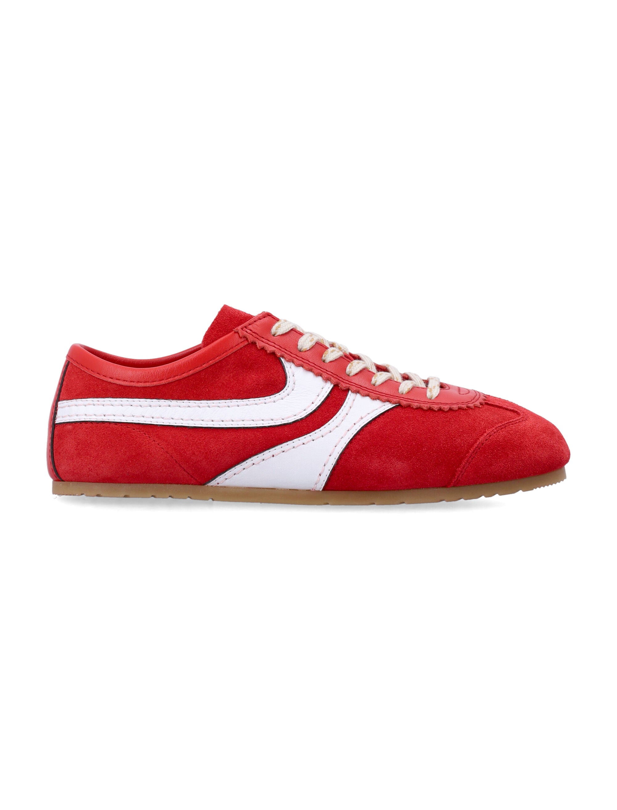 Dries Van Noten suede retro womans sneakers Red Upper