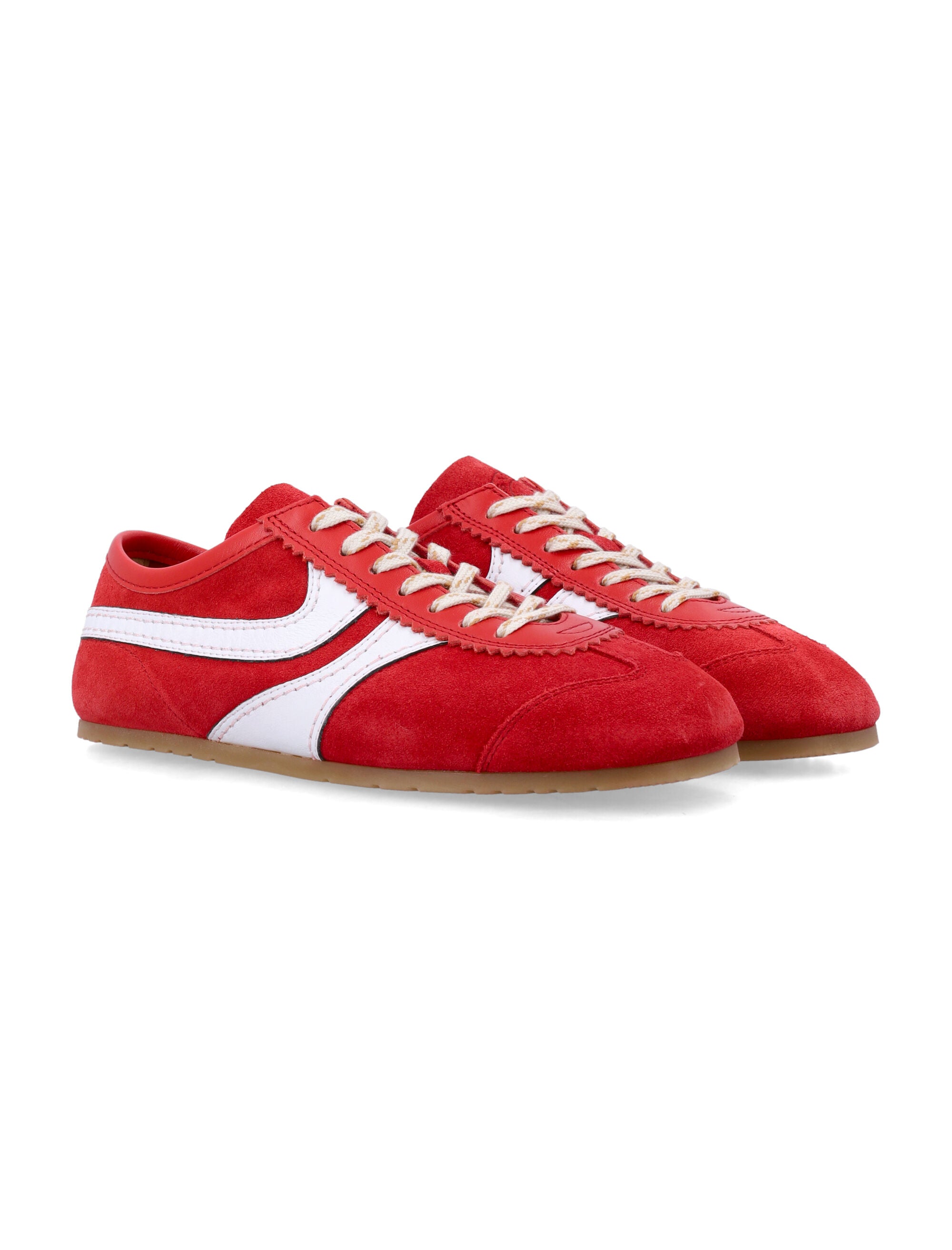 Dries Van Noten suede retro womans sneakers Red Upper