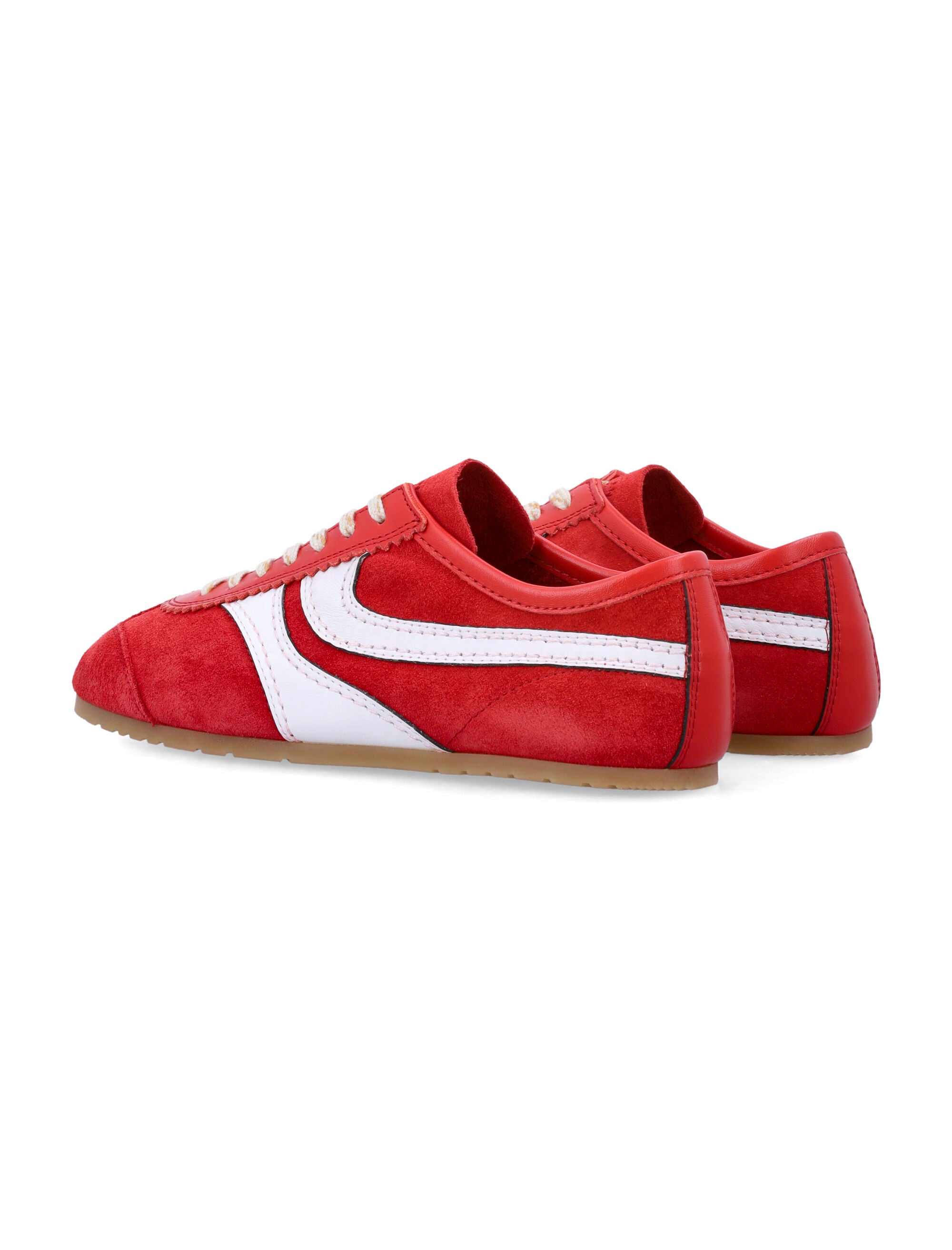 Dries Van Noten suede retro womans sneakers Red Upper