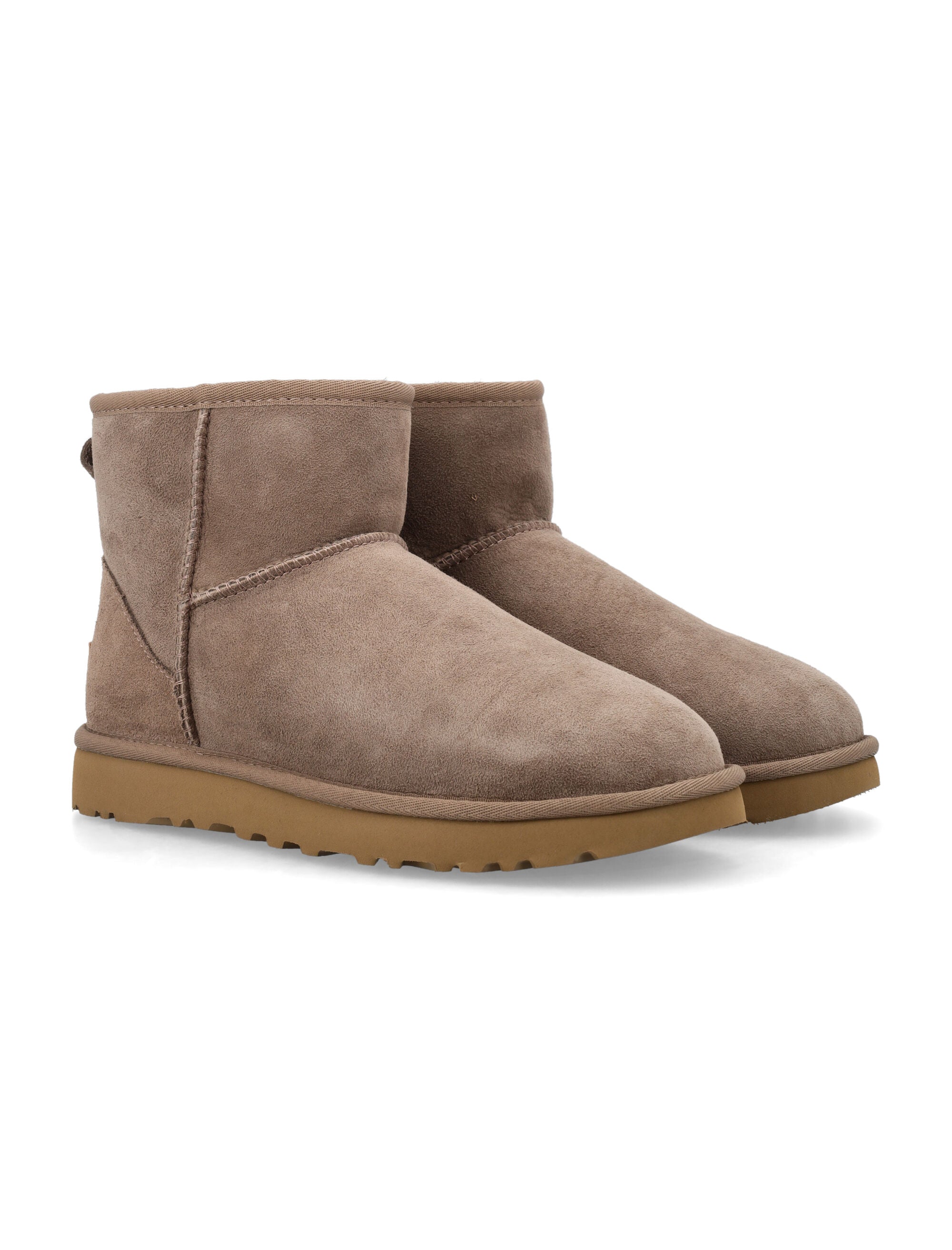 Ugg Classic Mini Ii Suede Boots With Shearling Lining Caribou Upper