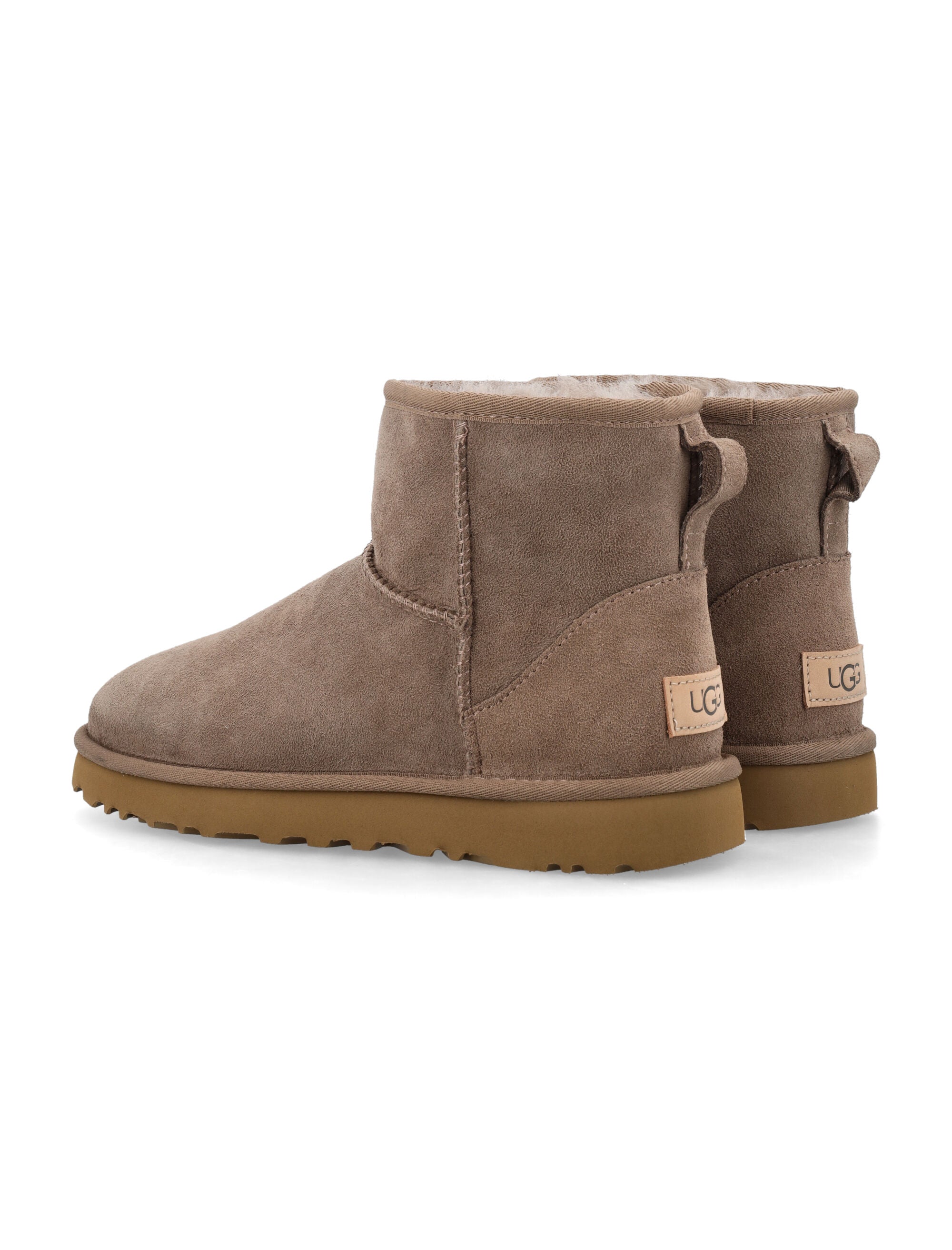 Ugg Classic Mini Ii Suede Boots With Shearling Lining Caribou Upper