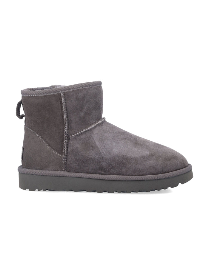 Ugg Classic Mini Ii Suede Boots With Shearling Lining Grey Upper