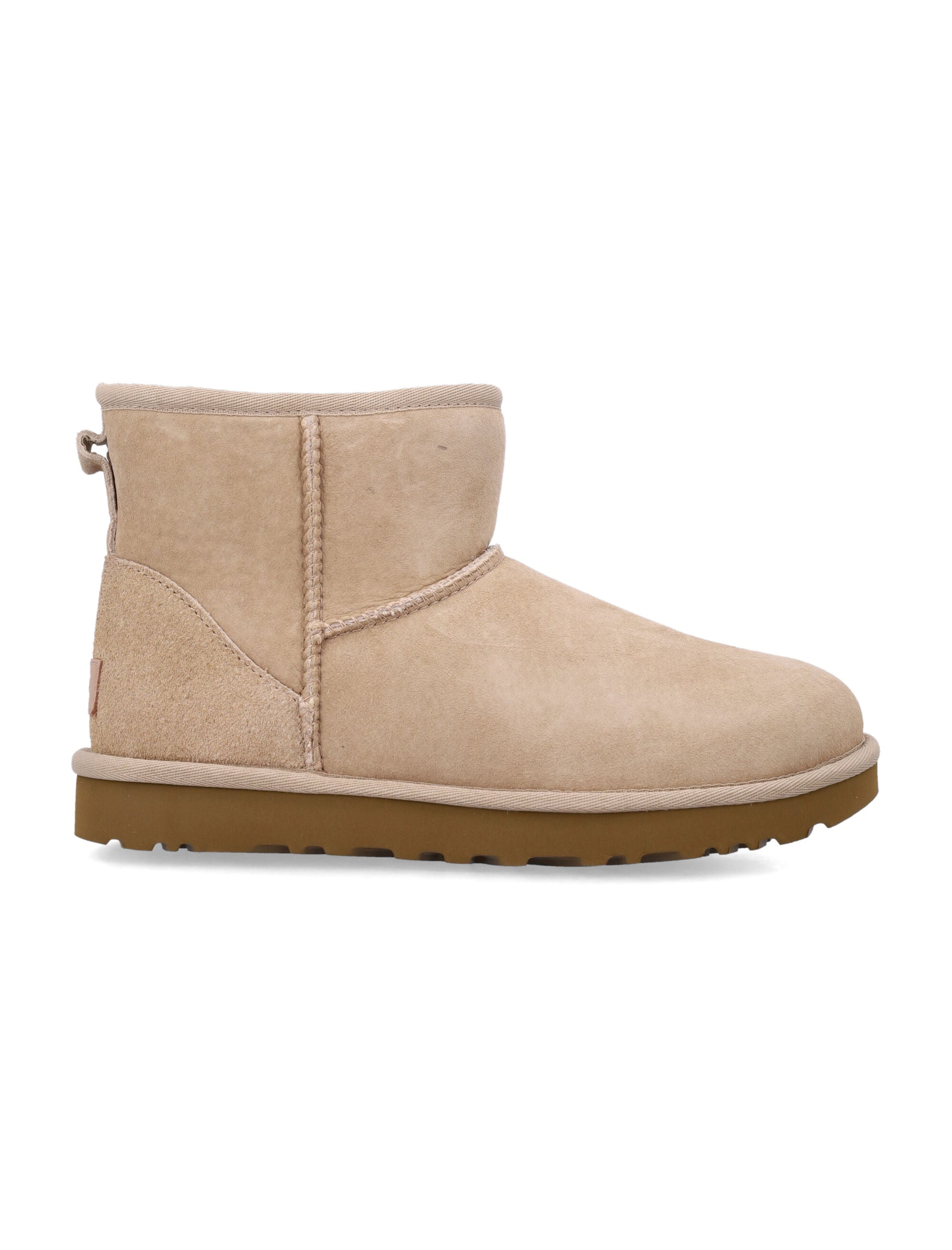 Ugg Classic Mini Ii Suede Boots With Shearling Lining Sand Upper