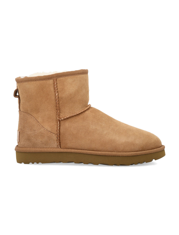 Ugg Classic Mini Ii Suede Boots With Shearling Lining Chestnut Upper