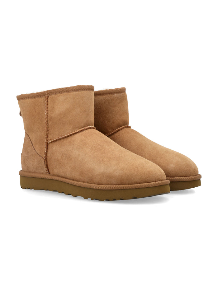 Ugg Classic Mini Ii Suede Boots With Shearling Lining Chestnut Upper