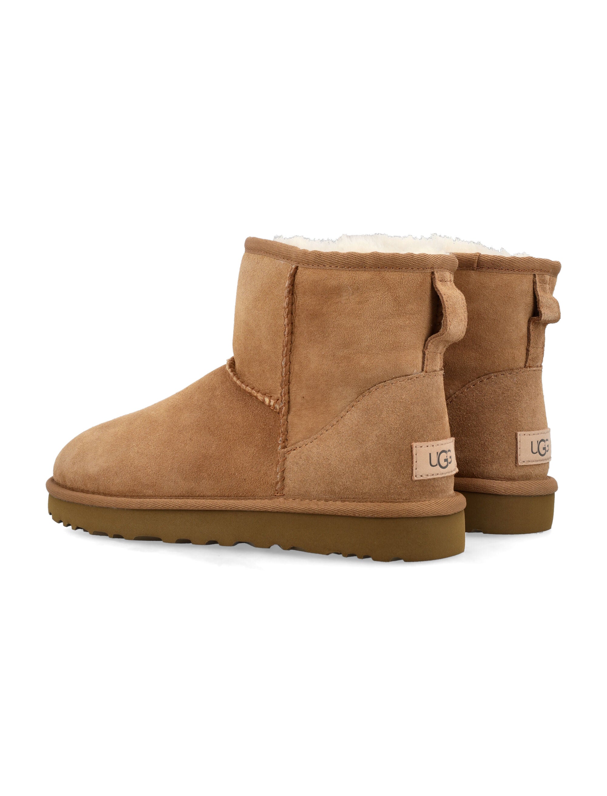 Ugg Classic Mini Ii Suede Boots With Shearling Lining Chestnut Upper