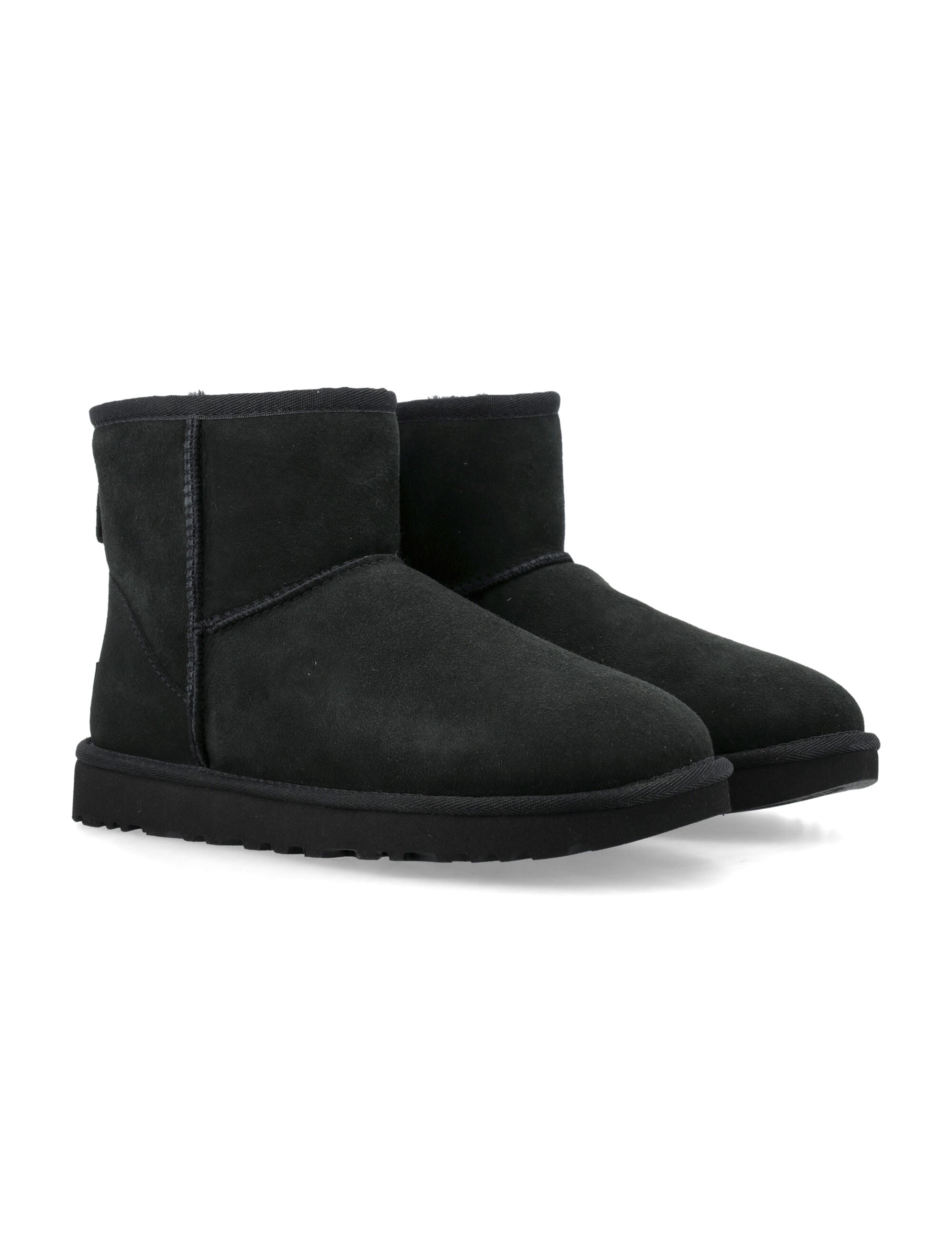 Ugg Classic Mini Ii Suede Boots With Shearling Lining Black Upper