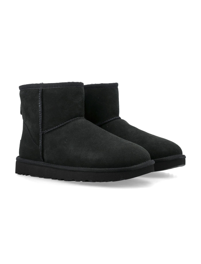 Ugg Classic Mini Ii Suede Boots With Shearling Lining Black Upper