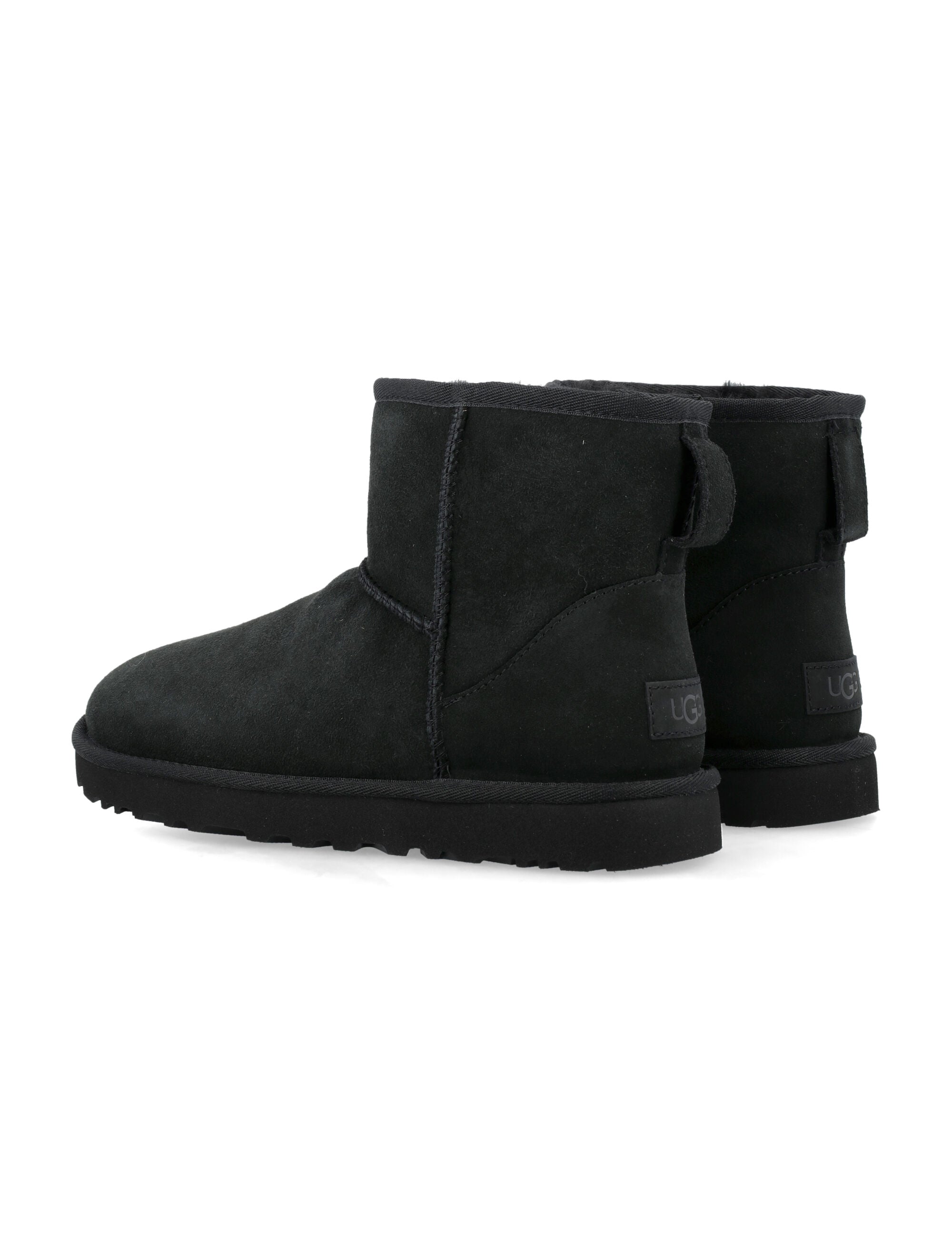 Ugg Classic Mini Ii Suede Boots With Shearling Lining Black Upper