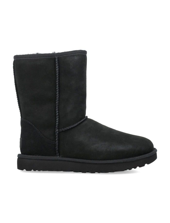 Ugg Womans Classic Short Ii Suede Boots Black Upper