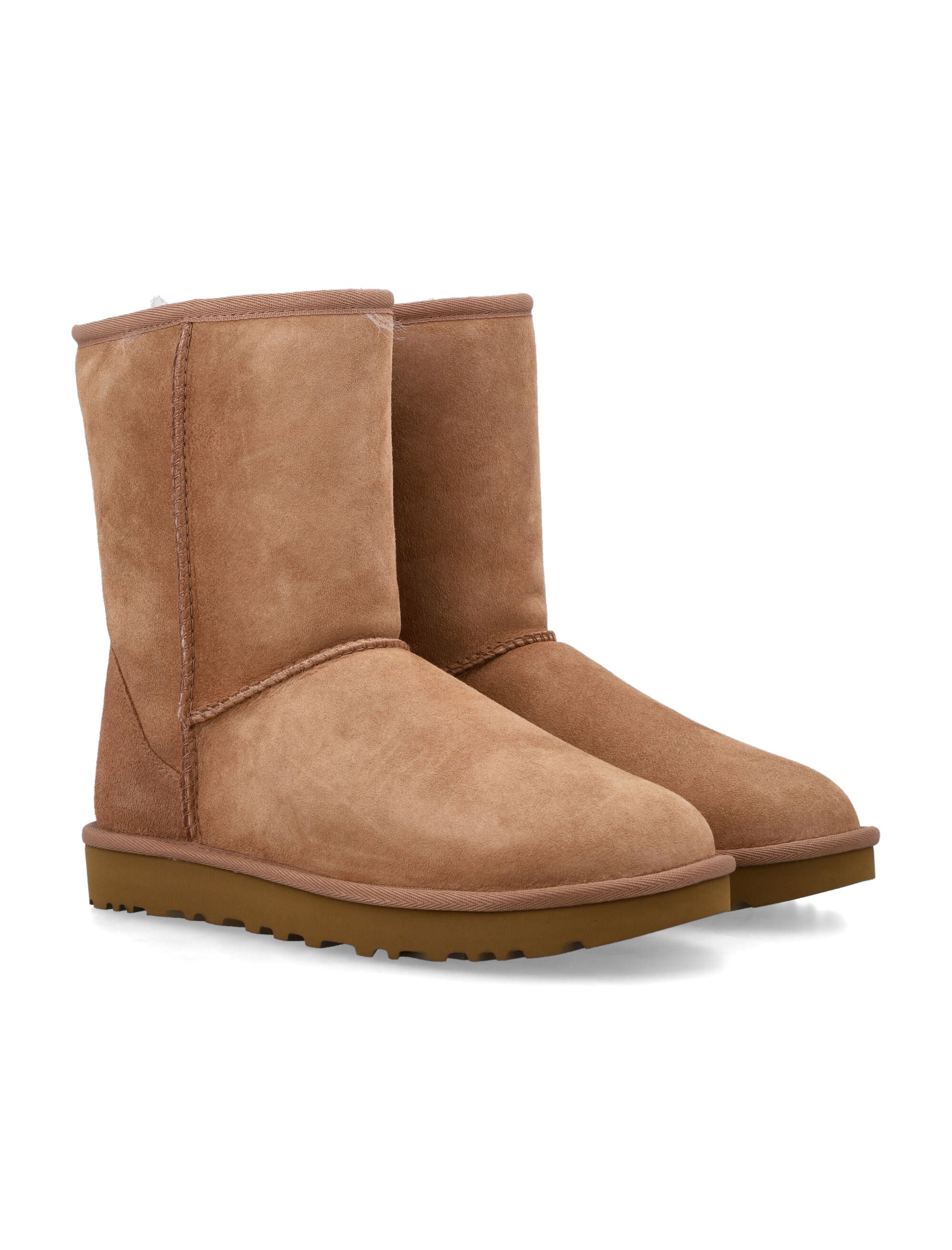 Ugg Womans Classic Short Ii Suede Boots Chestnut Upper