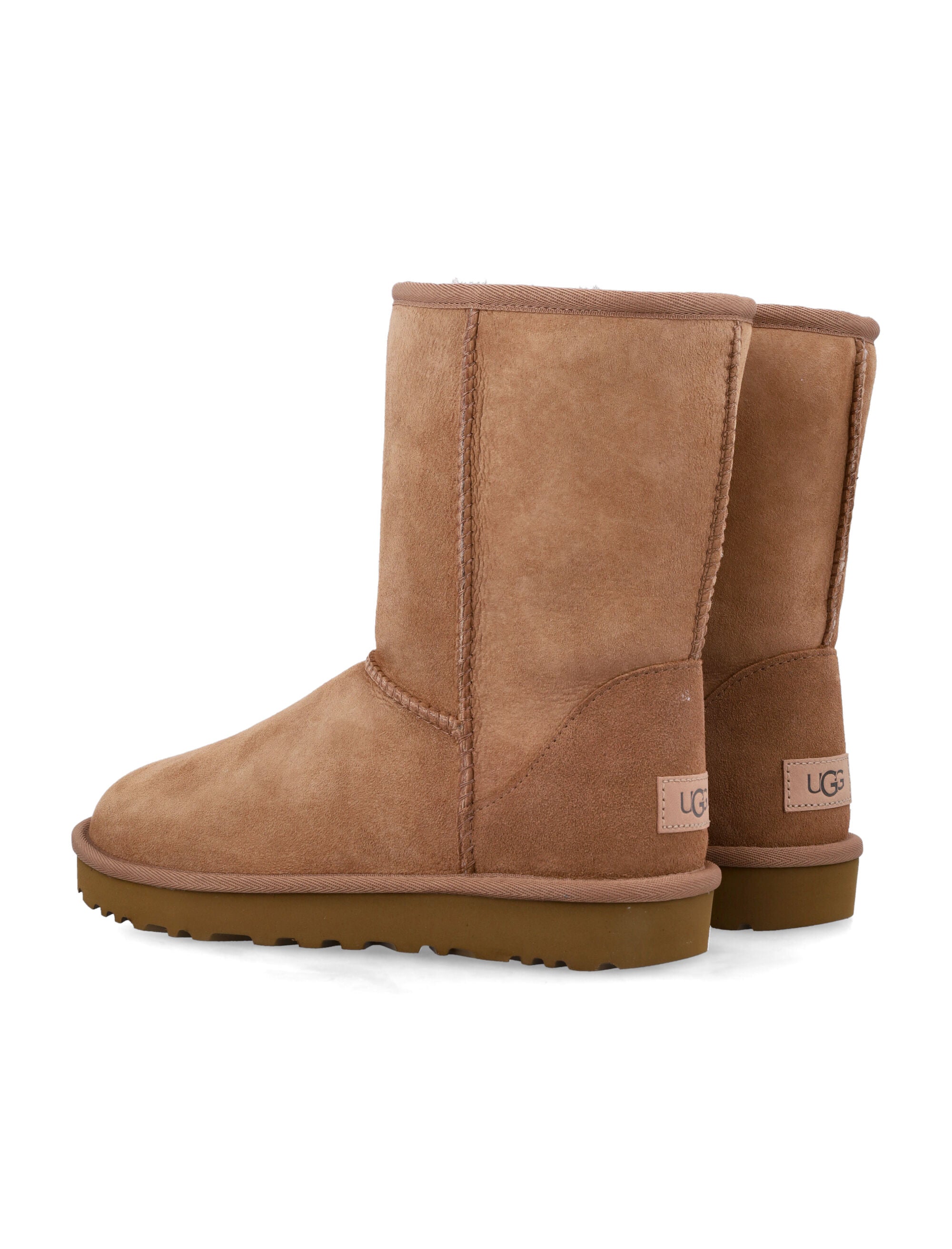 Ugg Womans Classic Short Ii Suede Boots Chestnut Upper