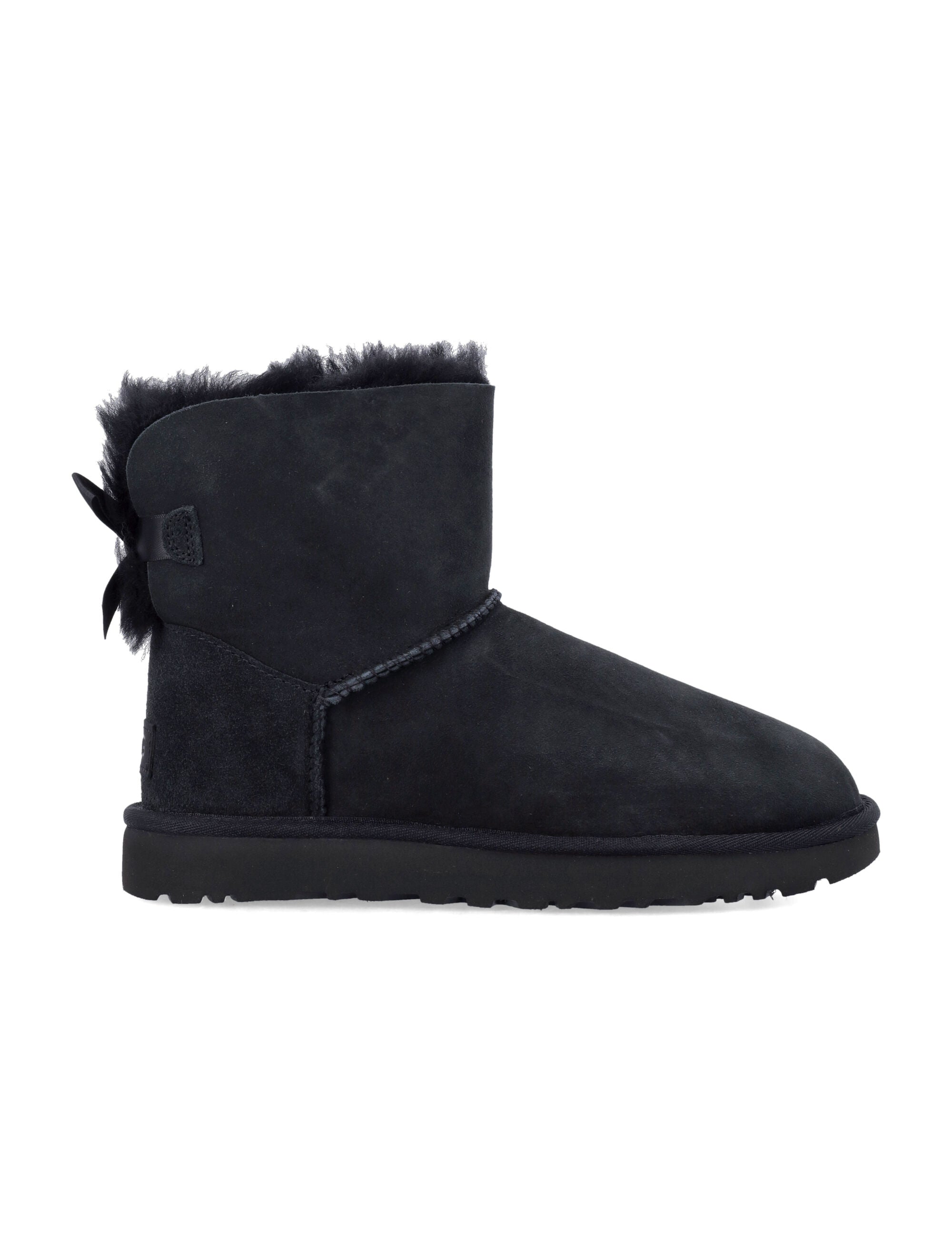 Ugg Womens Mini Bailey Bow Ii Suede Boots Black Upper