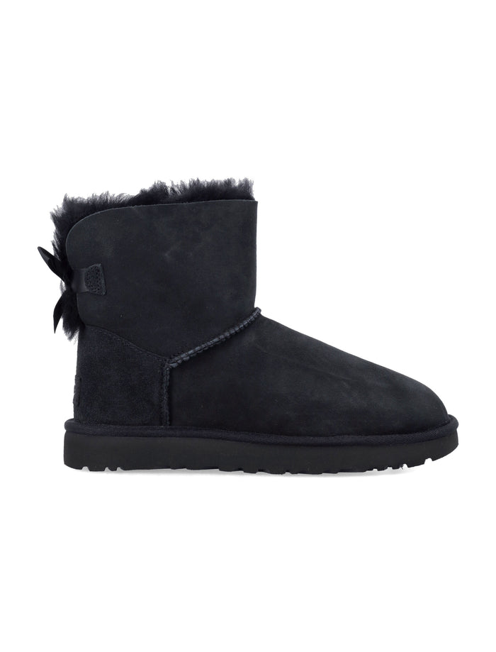 Ugg Womens Mini Bailey Bow Ii Suede Boots Black Upper