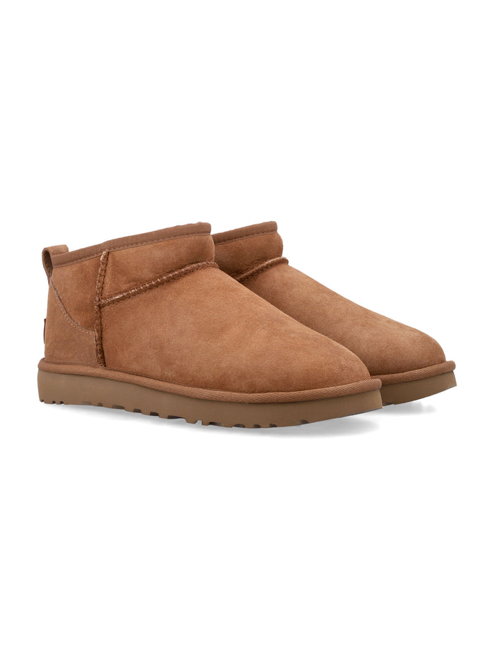 Ugg Classic Ultra Mini Suede Boots For Woman Chestnut Upper