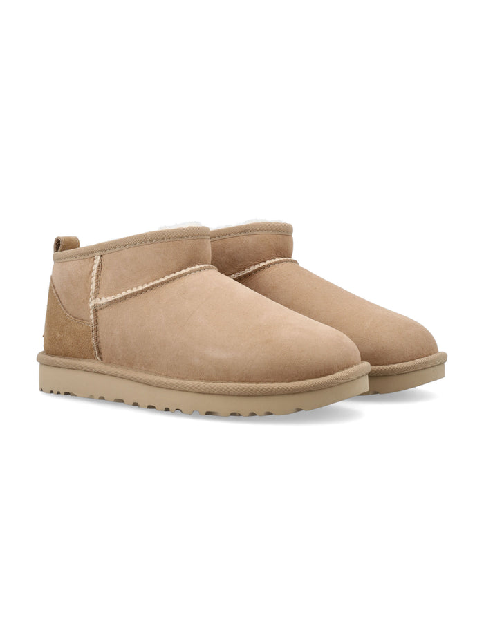 Ugg Classic Ultra Mini Suede Boots For Woman Sand Upper