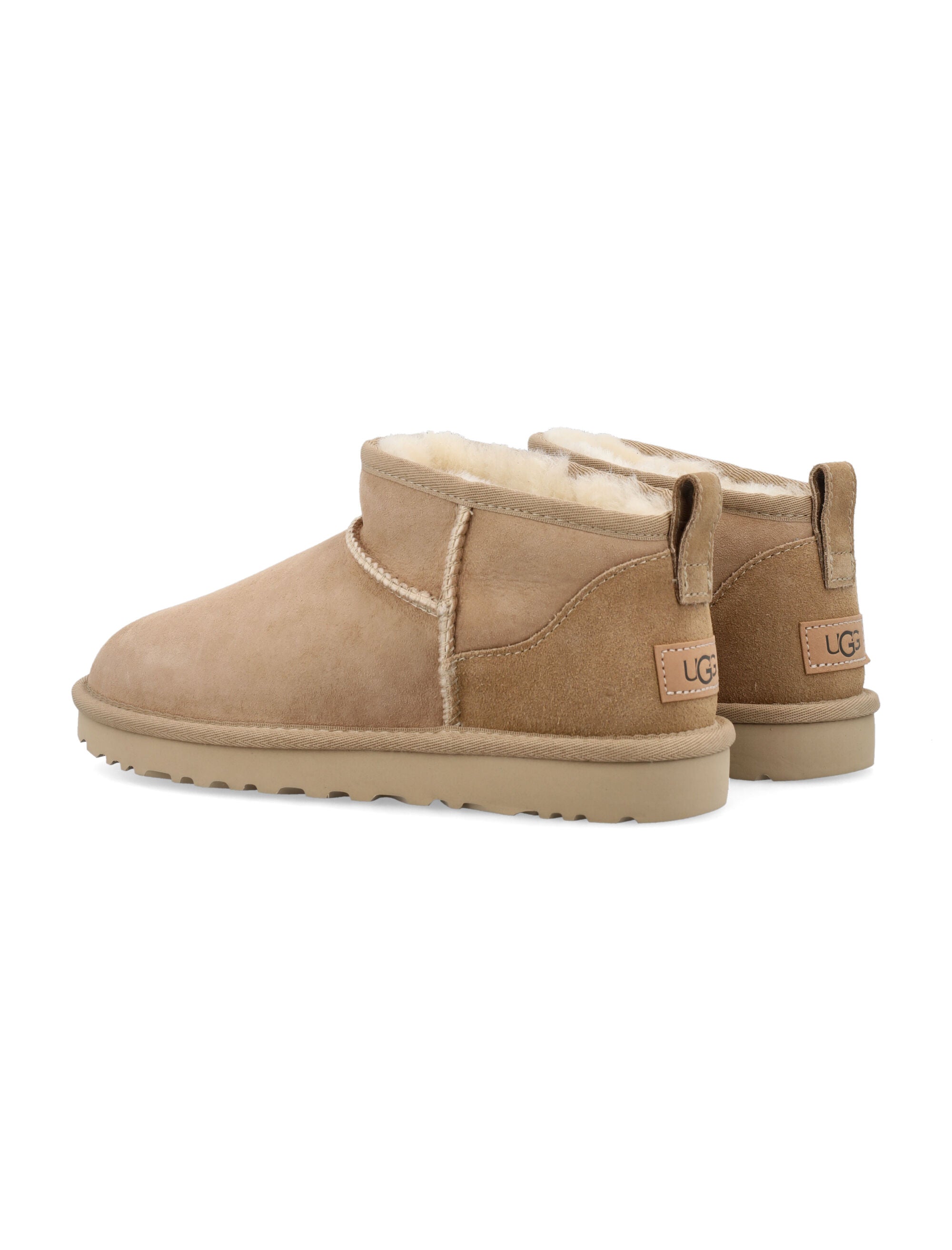 Ugg Classic Ultra Mini Suede Boots For Woman Sand Upper