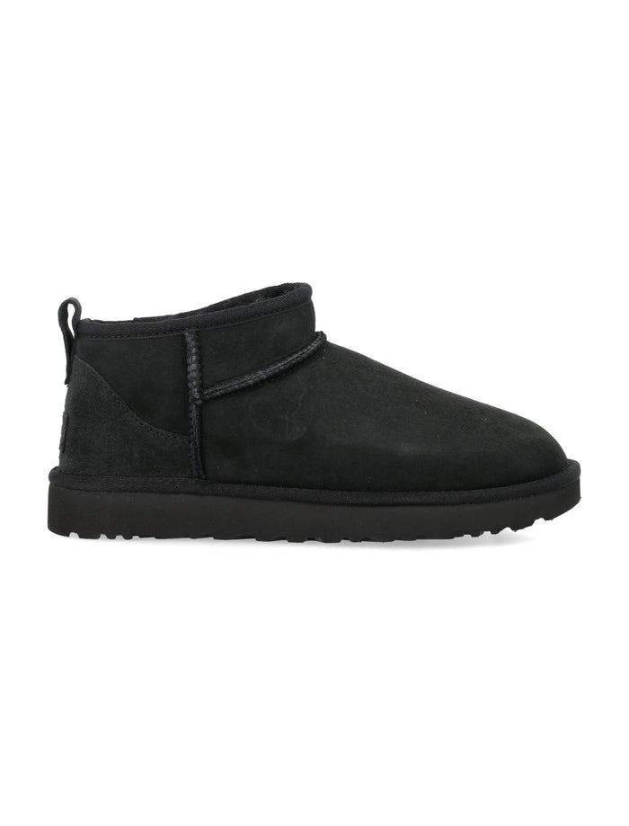 Ugg Classic Ultra Mini Suede Boots For Woman Black Upper