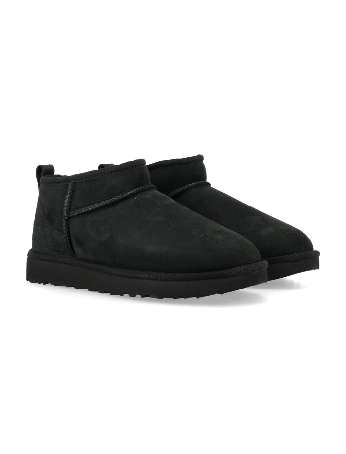 Ugg Classic Ultra Mini Suede Boots For Woman Black Upper