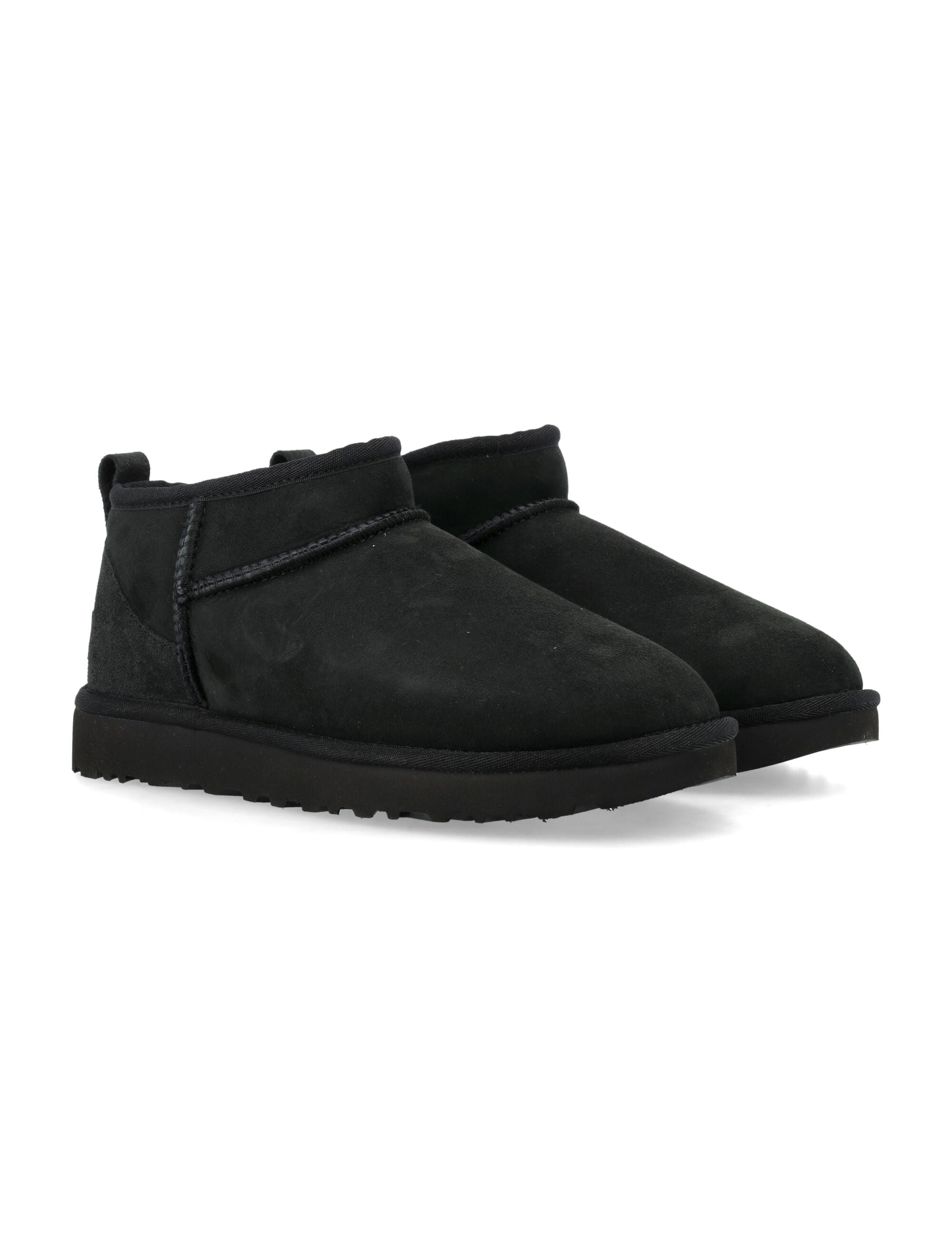 Ugg Classic Ultra Mini Suede Boots For Woman Black Upper
