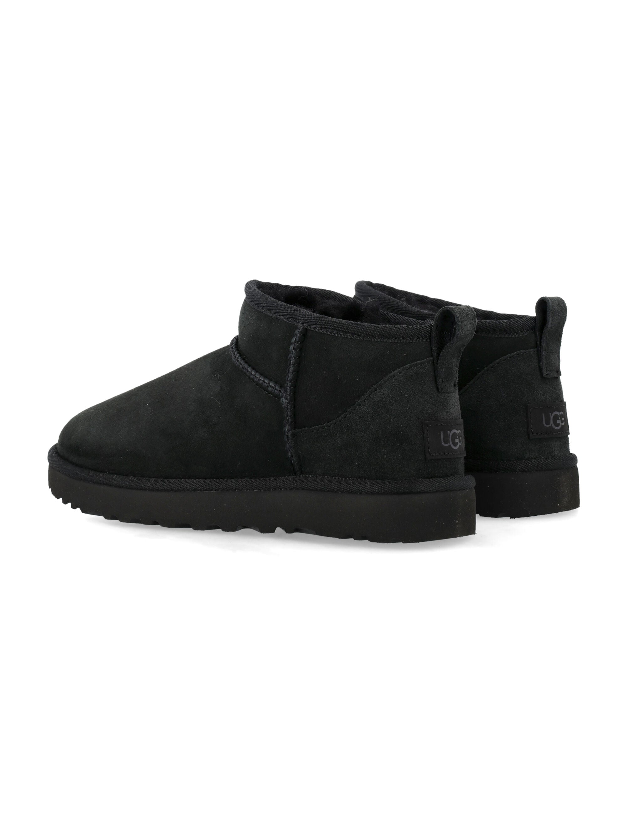 Ugg Classic Ultra Mini Suede Boots For Woman Black Upper