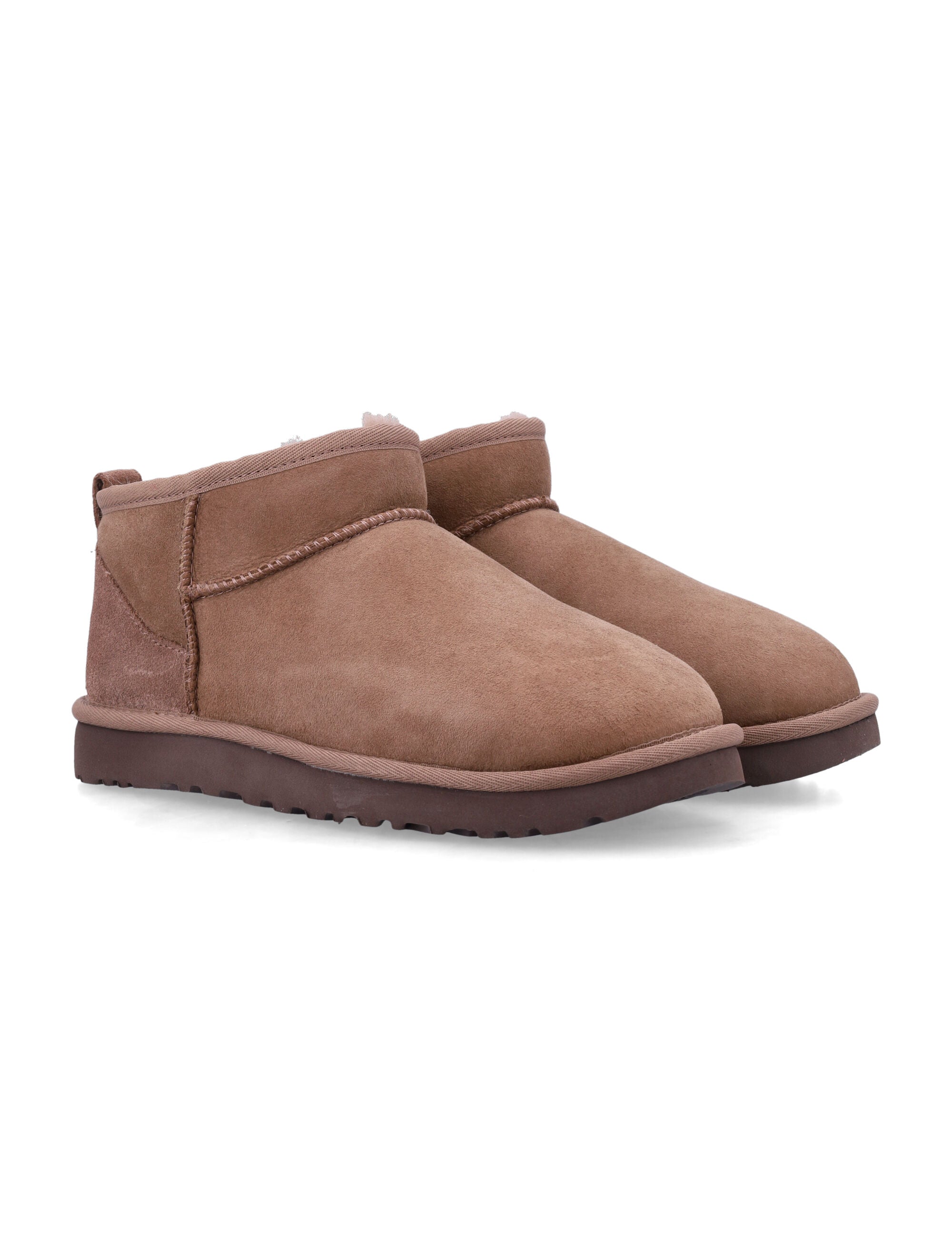 Ugg Classic Ultra Mini Suede Boots For Woman Rocky Oak Upper