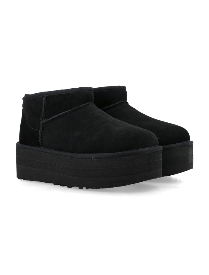 Ugg Womans Classic Ultra Mini Platform Black Upper Boot