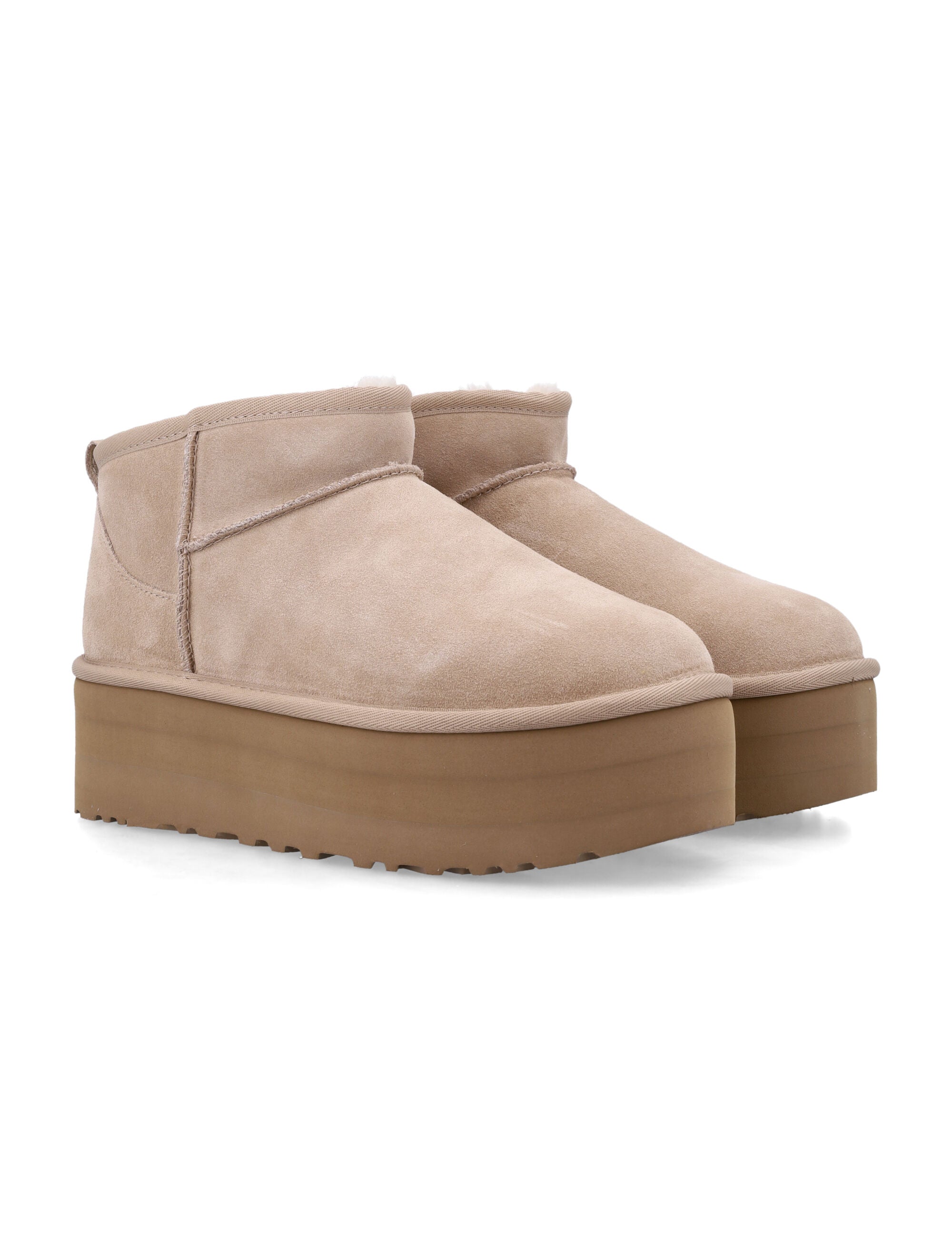 Ugg Womans Classic Ultra Mini Platform Sand Upper Boot