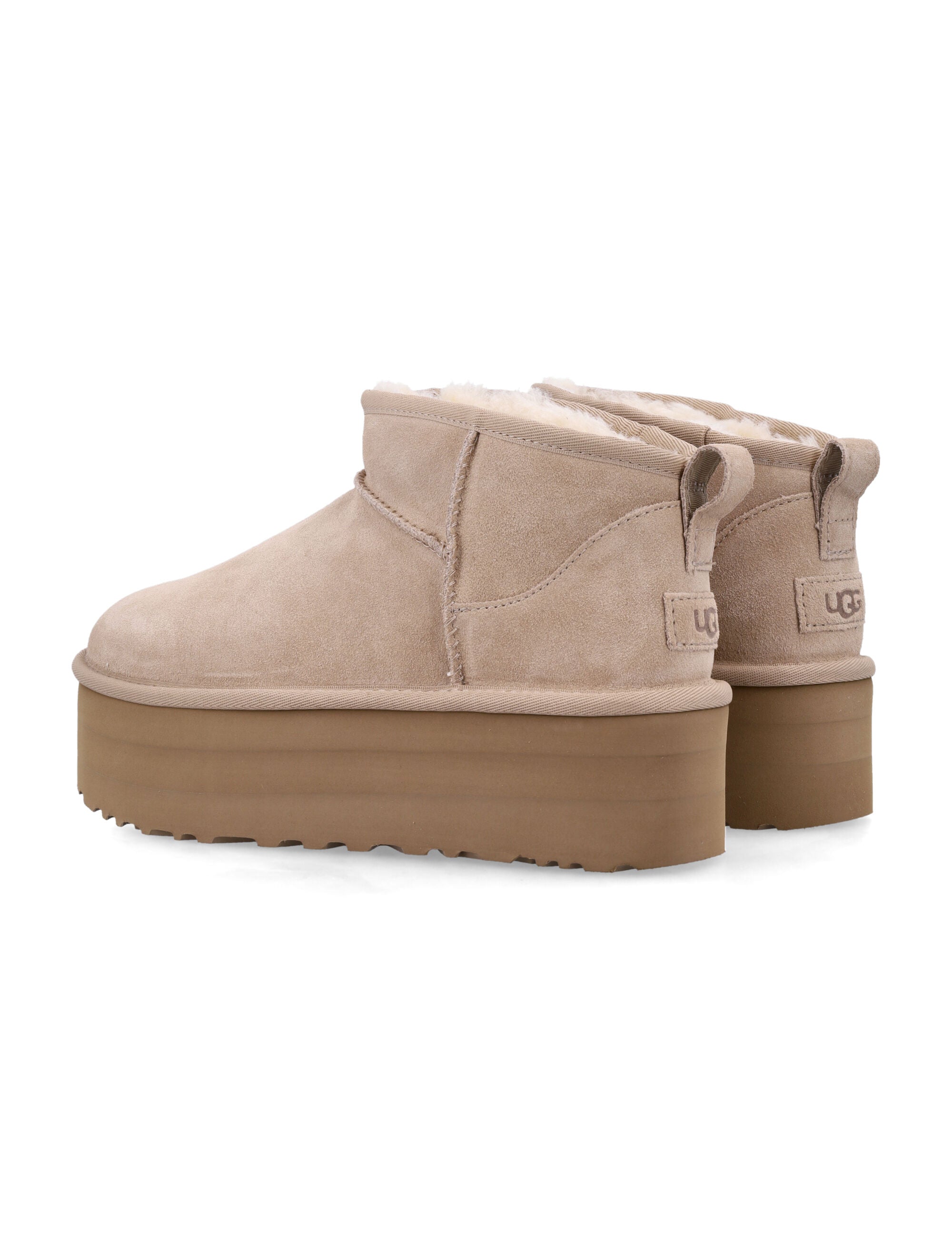 Ugg Womans Classic Ultra Mini Platform Sand Upper Boot