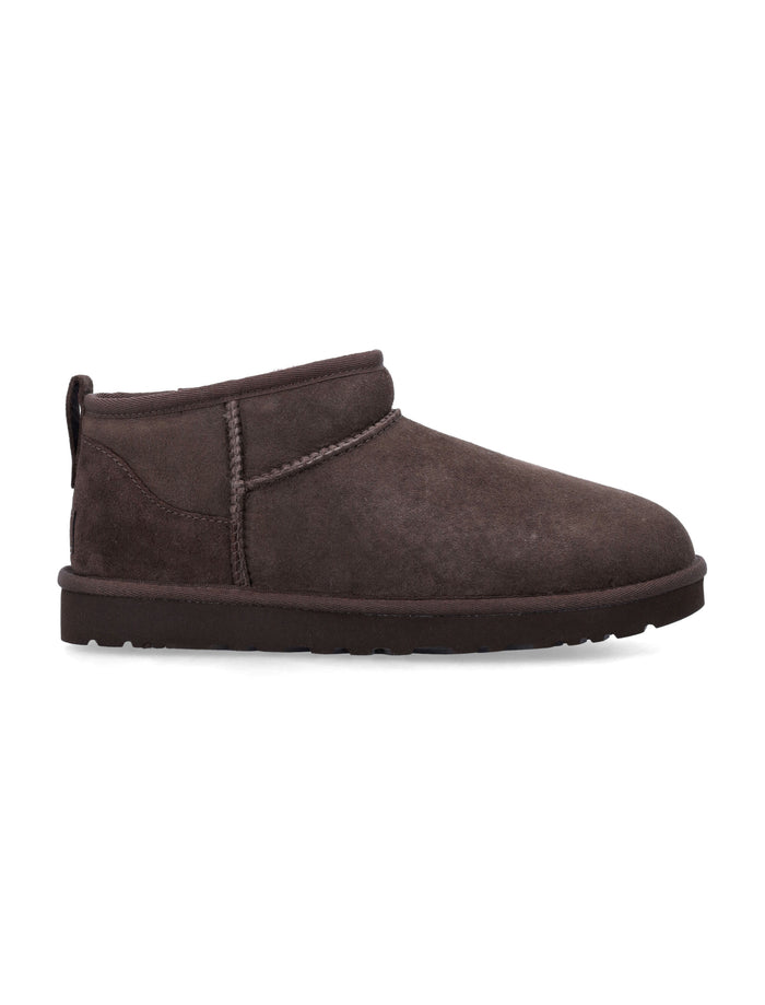 Mens Ugg Classic Ultra Mini Suede Boots Dusted Cocoa Upper Leather Lining