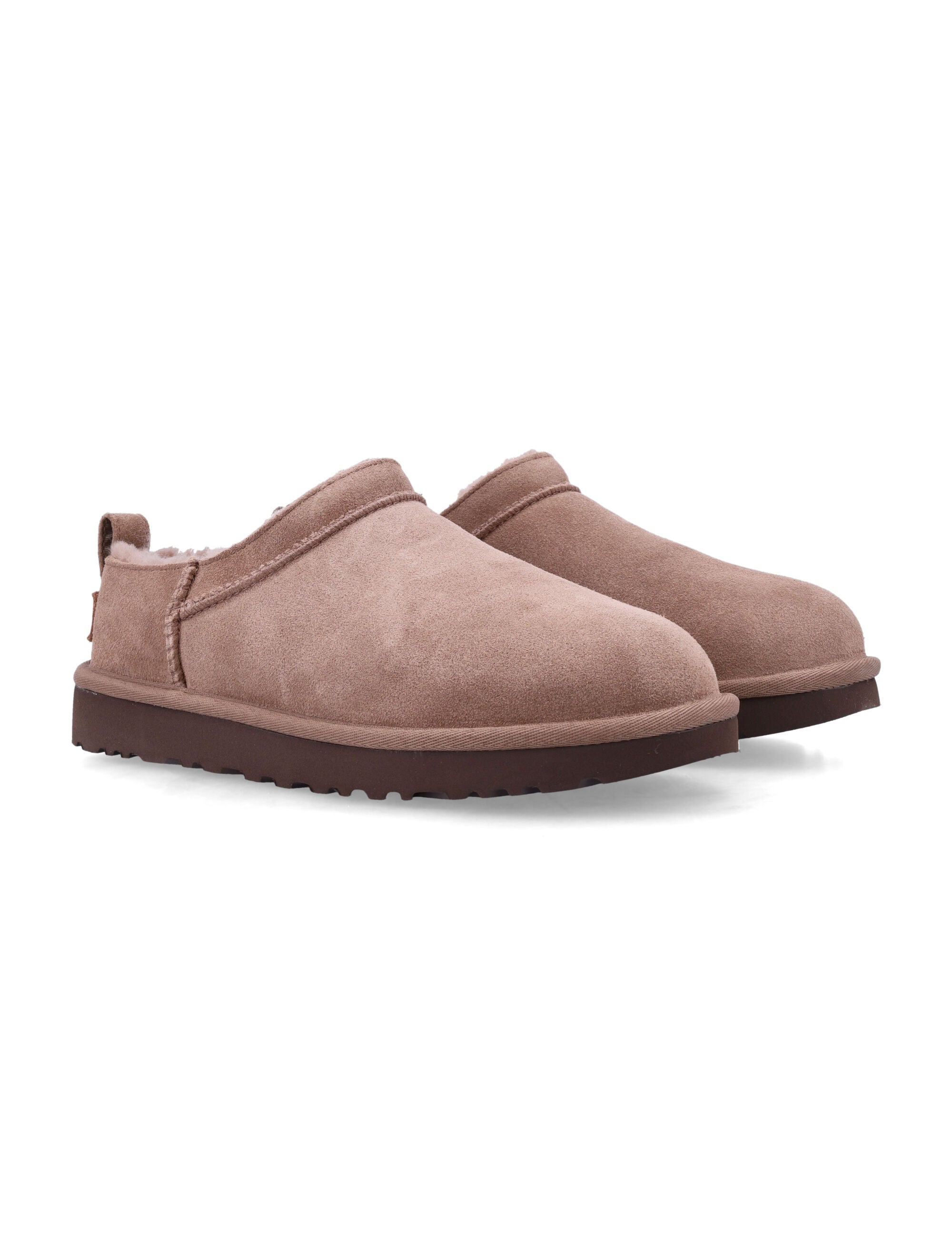 Ugg Classic Micro Suede Sheepskin Boots Rocky Oak Upper Mules