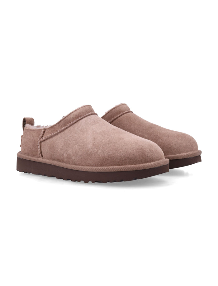 Ugg Classic Micro Suede Sheepskin Boots Rocky Oak Upper Mules