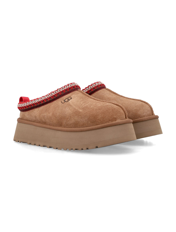 Ugg Tazz Ii Suede Platform Mules Chestnut Upper