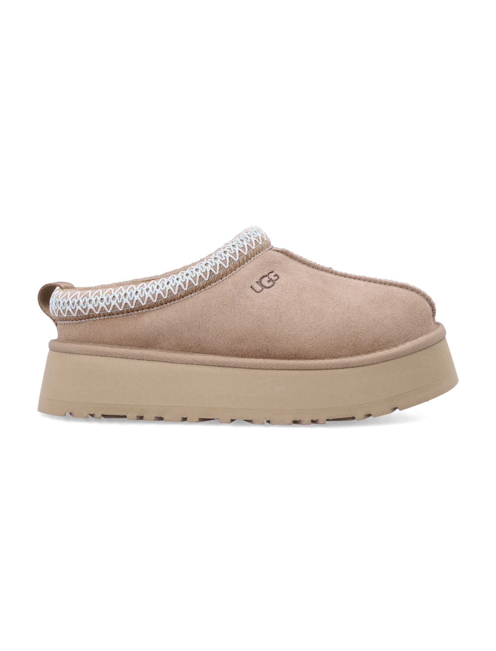 Ugg Tazz Ii Suede Platform Mules Sand Upper