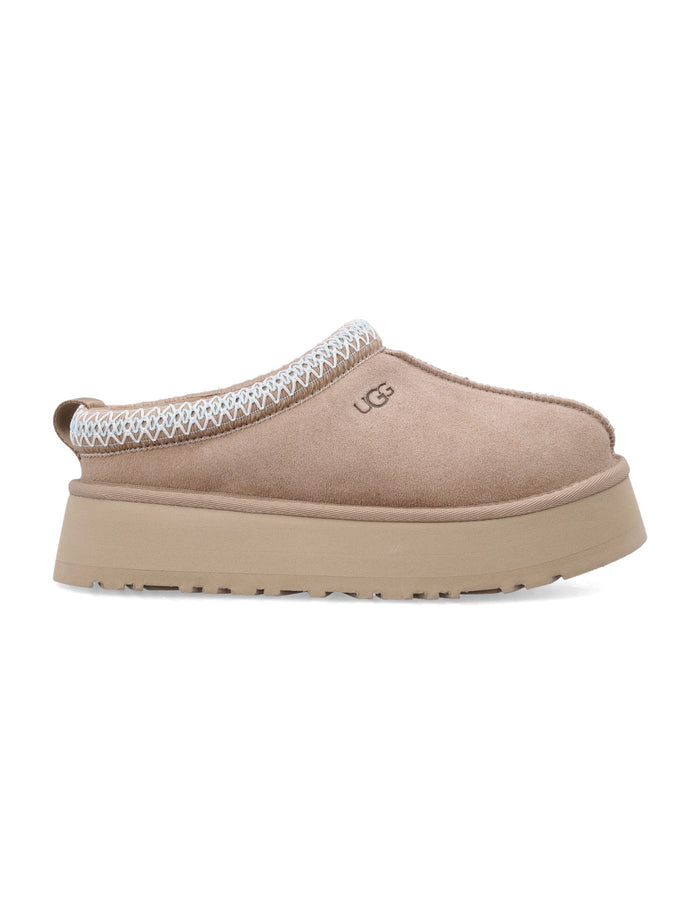 Ugg Tazz Ii Suede Platform Mules Sand Upper