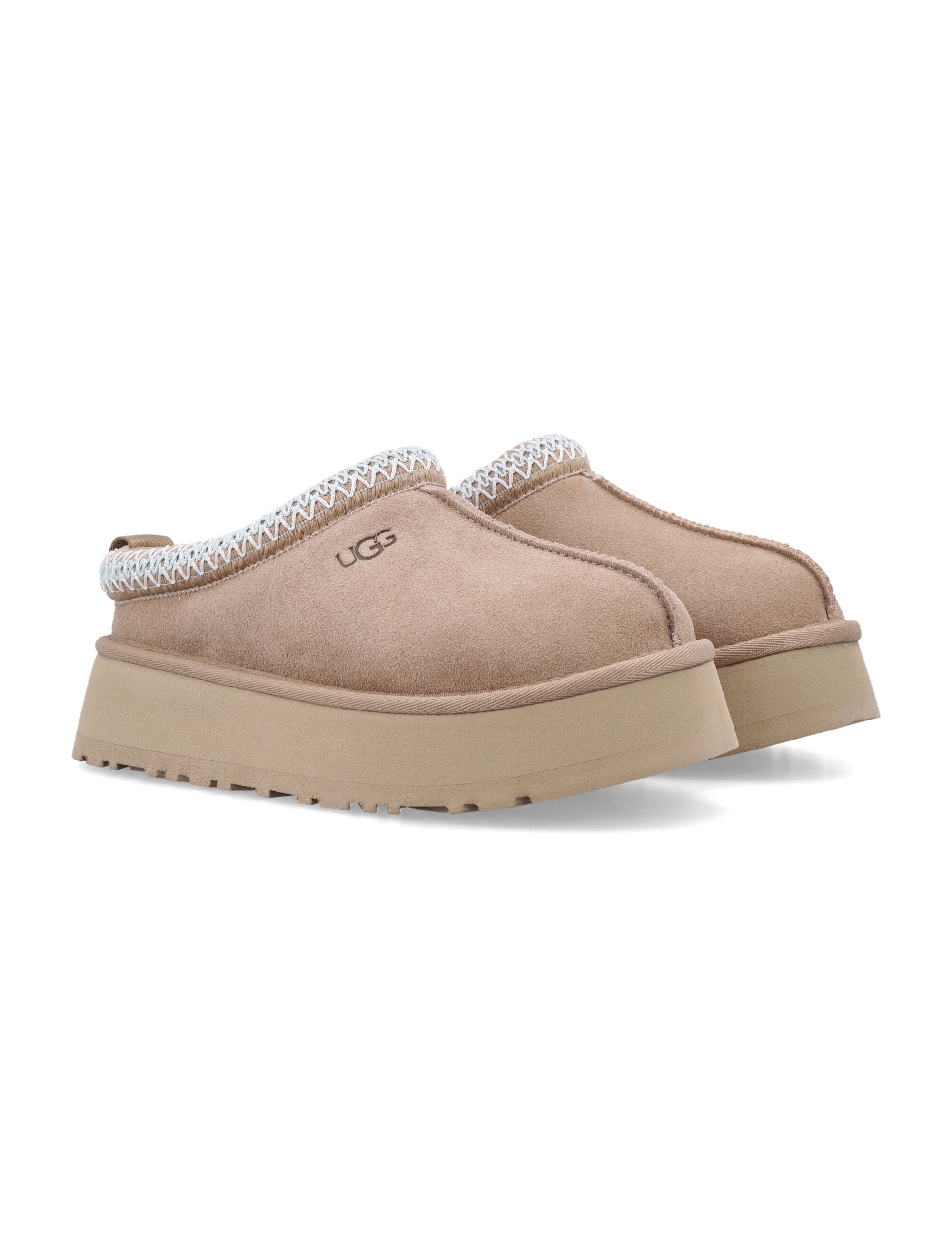 Ugg Tazz Ii Suede Platform Mules Sand Upper