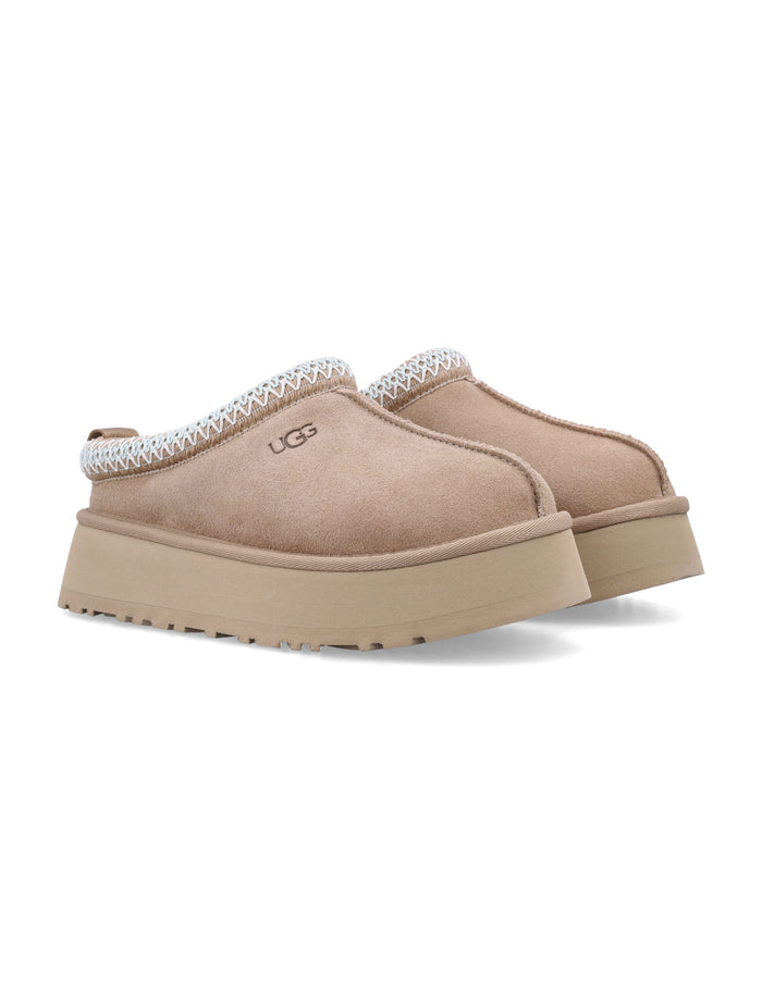 Ugg Tazz Ii Suede Platform Mules Sand Upper
