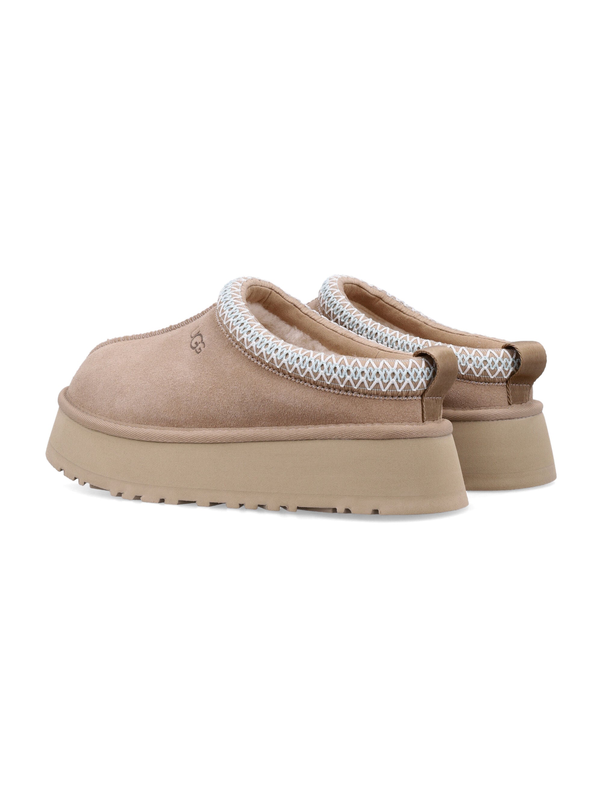 Ugg Tazz Ii Suede Platform Mules Sand Upper