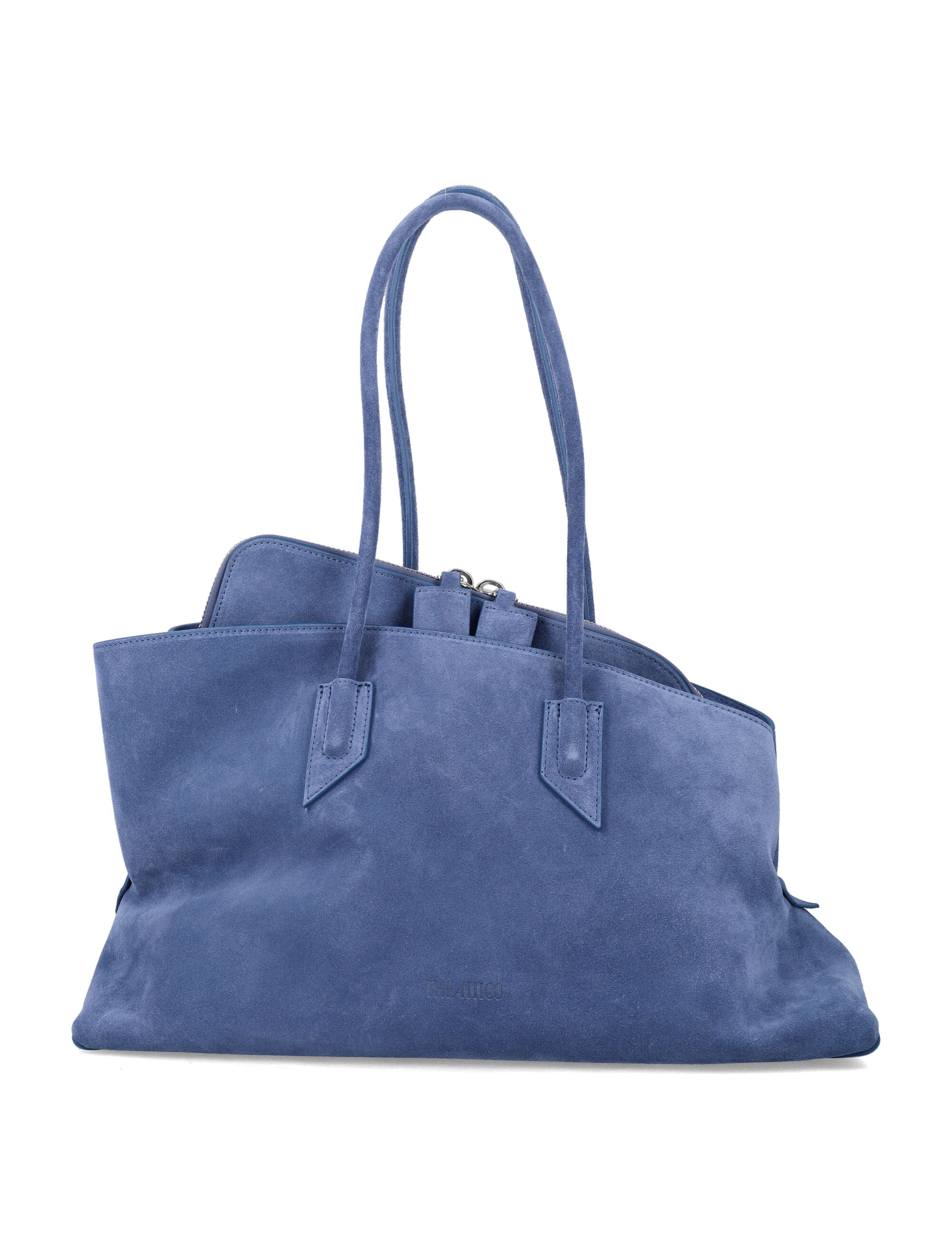 The Attico La Passeggiata Suede Medium Tote Sapphire Blue Bos Taurus Lining Shoulder Bag